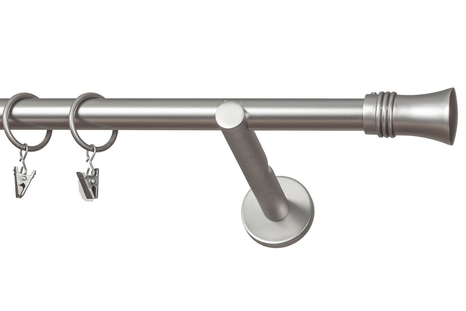 Metal Single Curtain Rod / Pole 19 mm, Satin Chrome, Modern Long P1 eBay