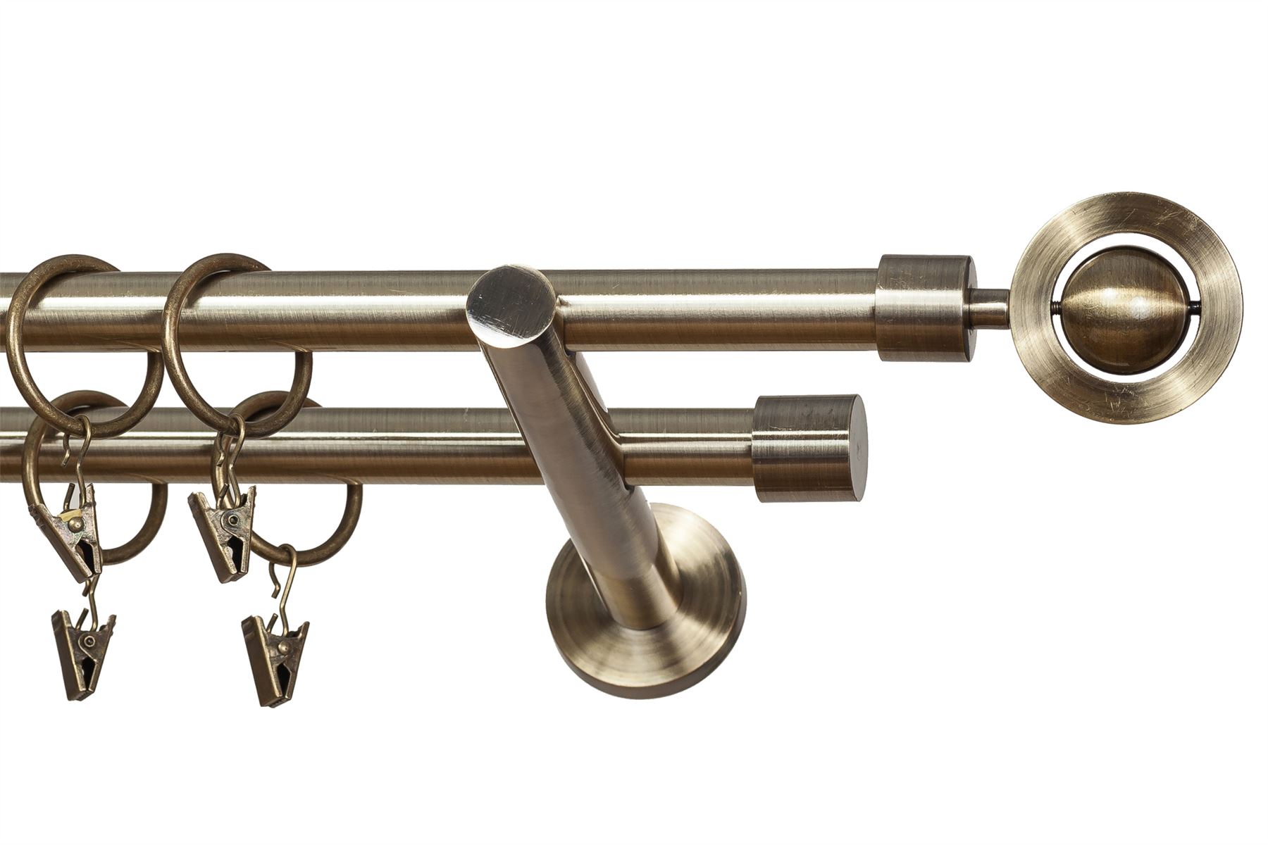 Modern P1 Pole 16 16 Mm Antique Brass Metal Double Curtain Rod