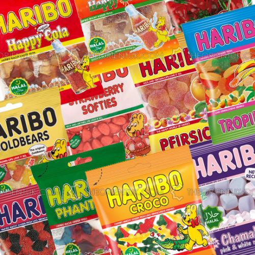 Haribo Halal Sweet Bags 15 Flavours 100g, box of 12, 24, 36 Cheapest on