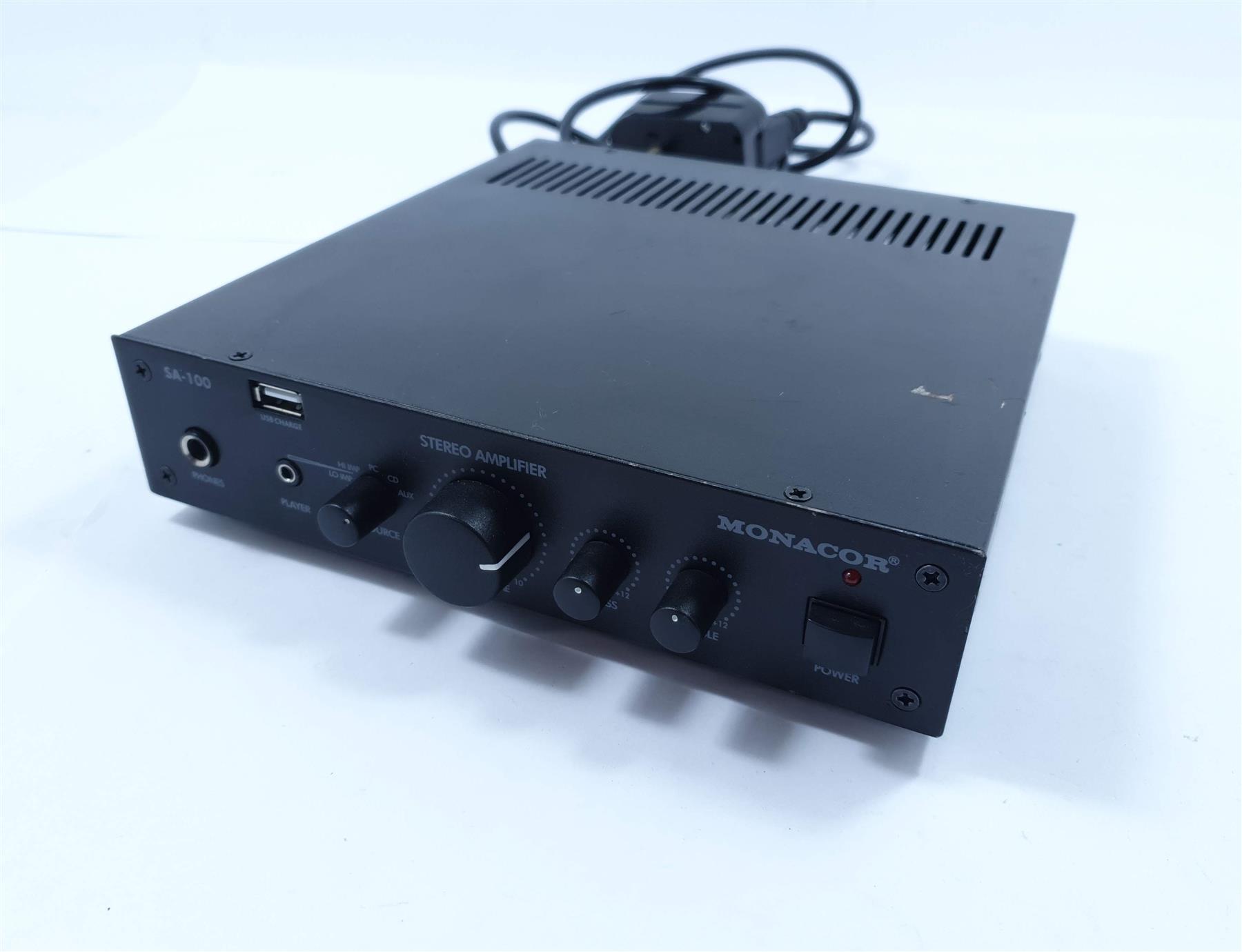 Amplificatore Audio Monacor SLA-35 Nero - Senza Ventola, Con Controlli Bassi E Acuti | Uscita Cuffie 3.5mm - Foto 5