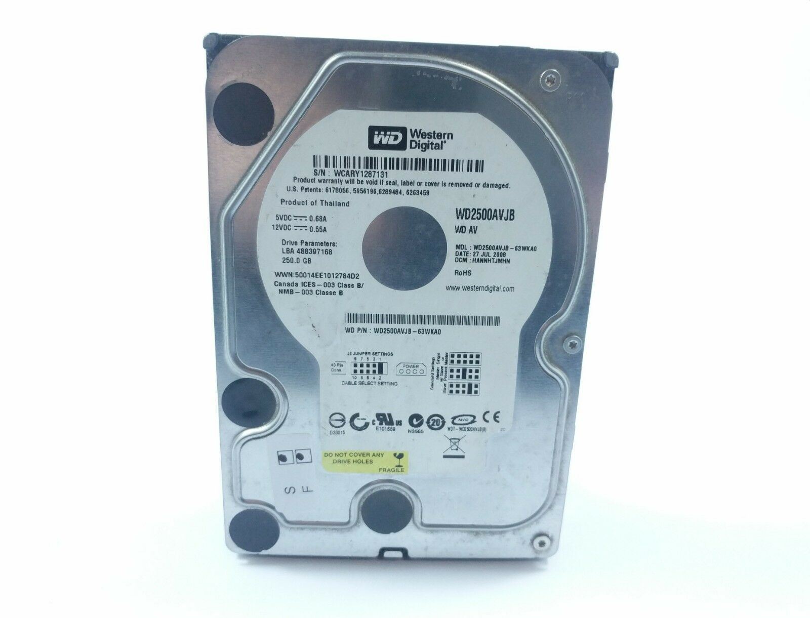 PATA WD 250GB WD2500AAJB 7200RPM 8MB ATA//IDE 3.5/" Desktop HDD Hard Drive
