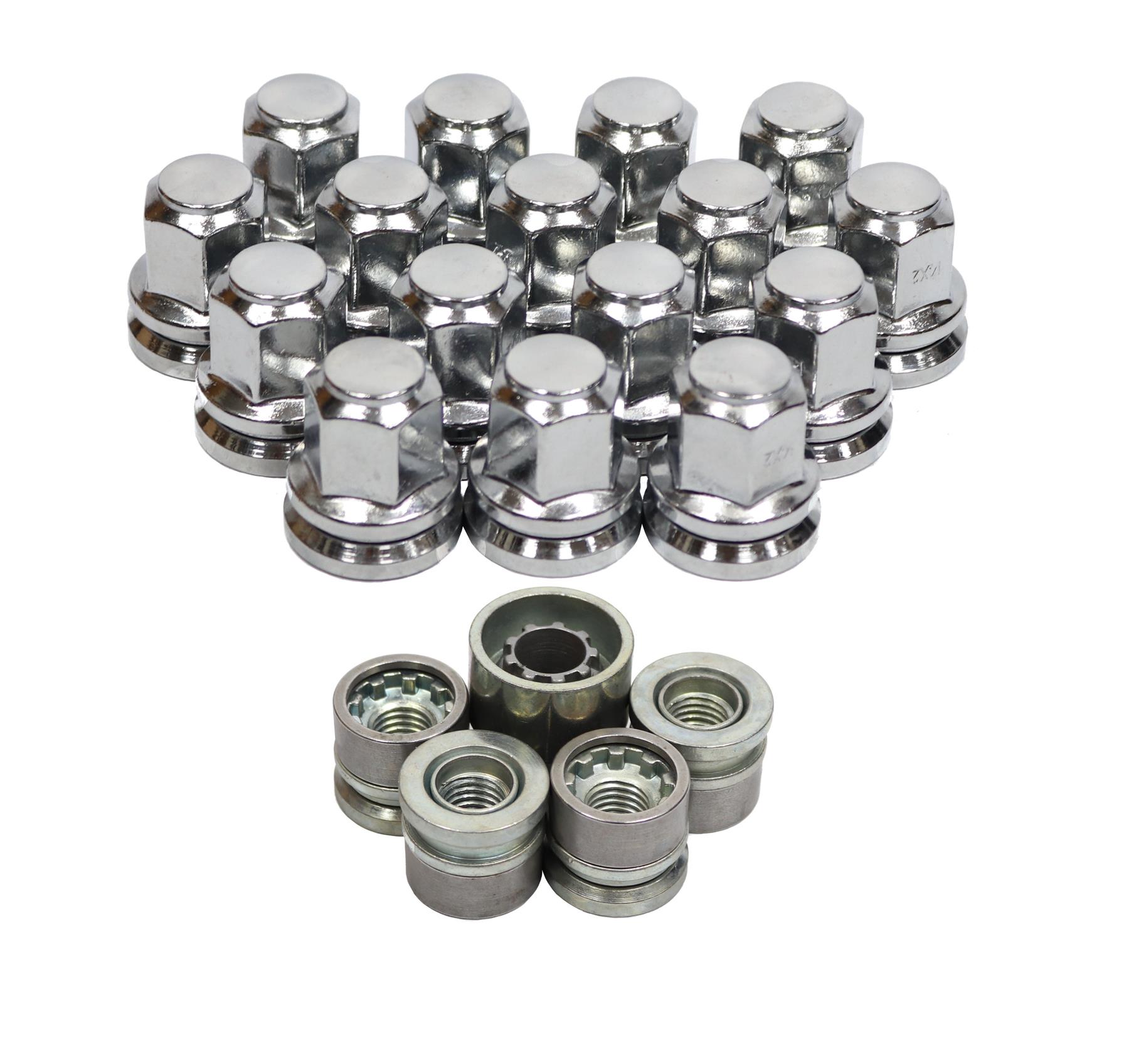 FORD TRANSIT CHROME WHEEL NUT SET 16 + LOCK NUT x4 + KEY MK6 MK7 0014
