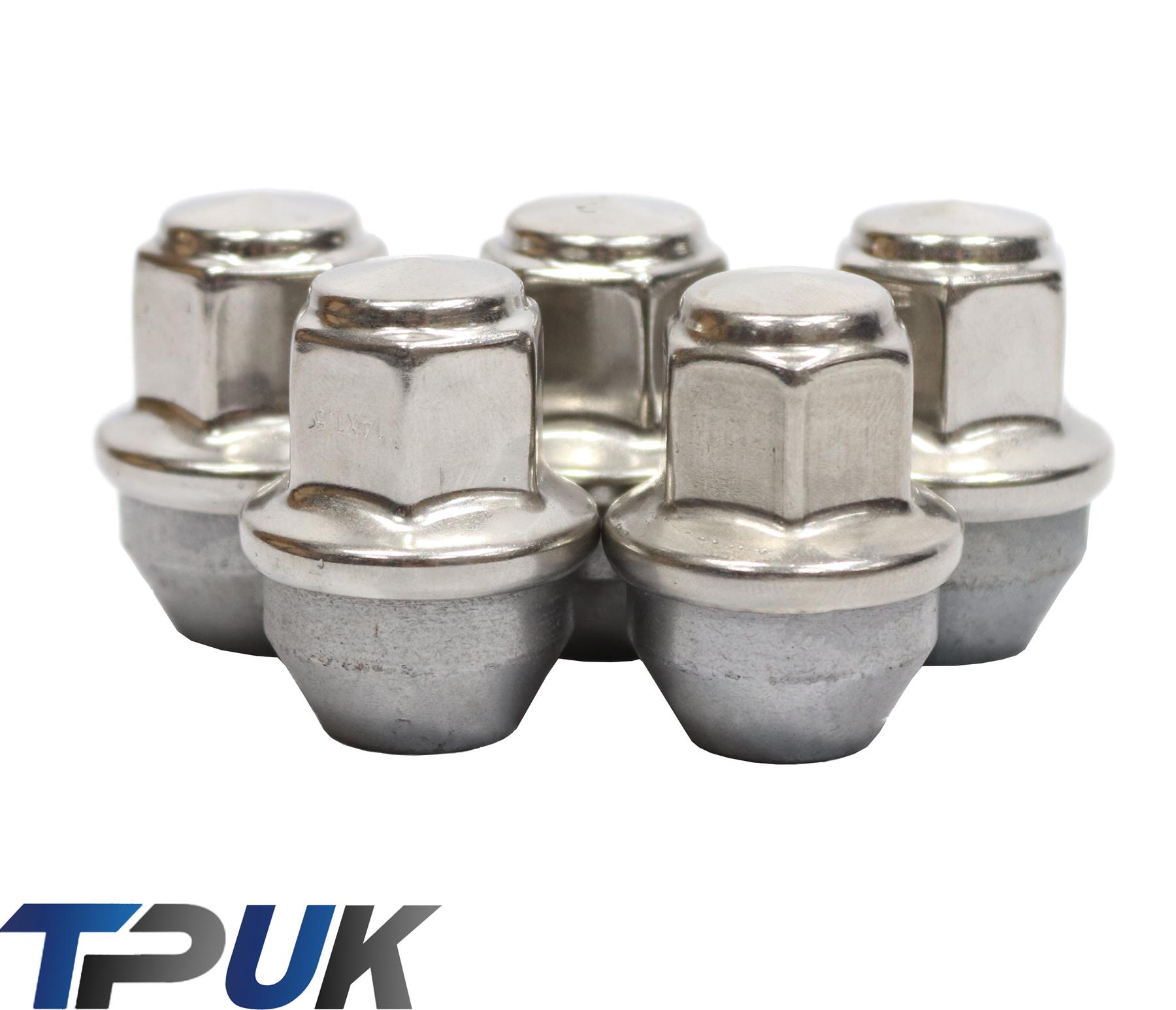 FORD TRANSIT MK8 CUSTOM SET OF 5 WHEEL NUTS STAINLESS STEEL CAP 2012 ON
