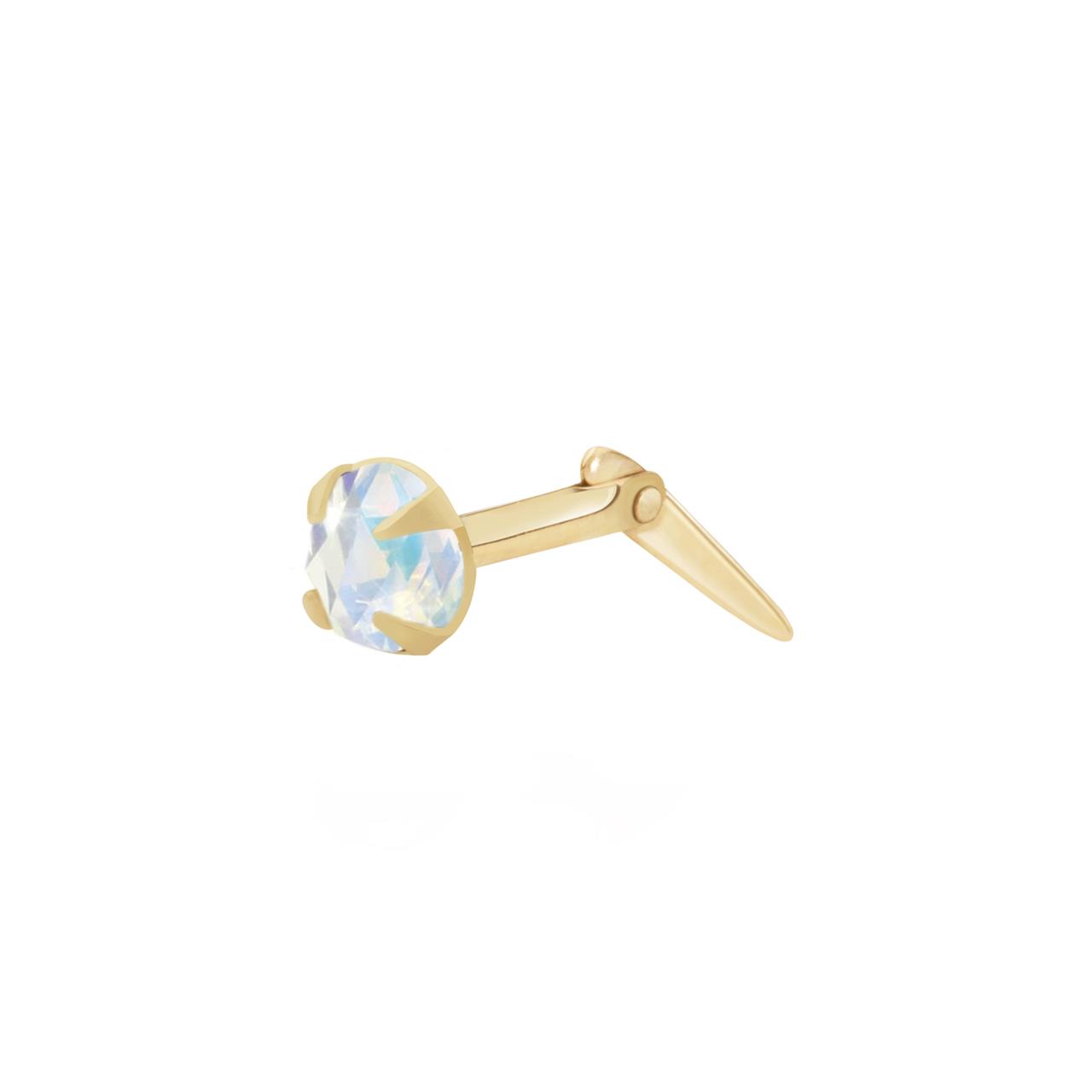 9ct yellow gold 2mm-3.5mm Andralok aurora borealis crystal nose stud gift box - Picture 2 of 4