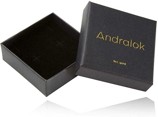 25mm silver/9ct gold round white crystal Andralok stud earrings/Gift