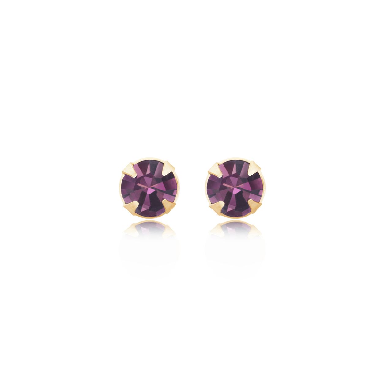 2-5mm Silver/9ct Gold Round Amethyst Crystal Andralok Stud EarringsSPEND AND SAV - Picture 5 of 22