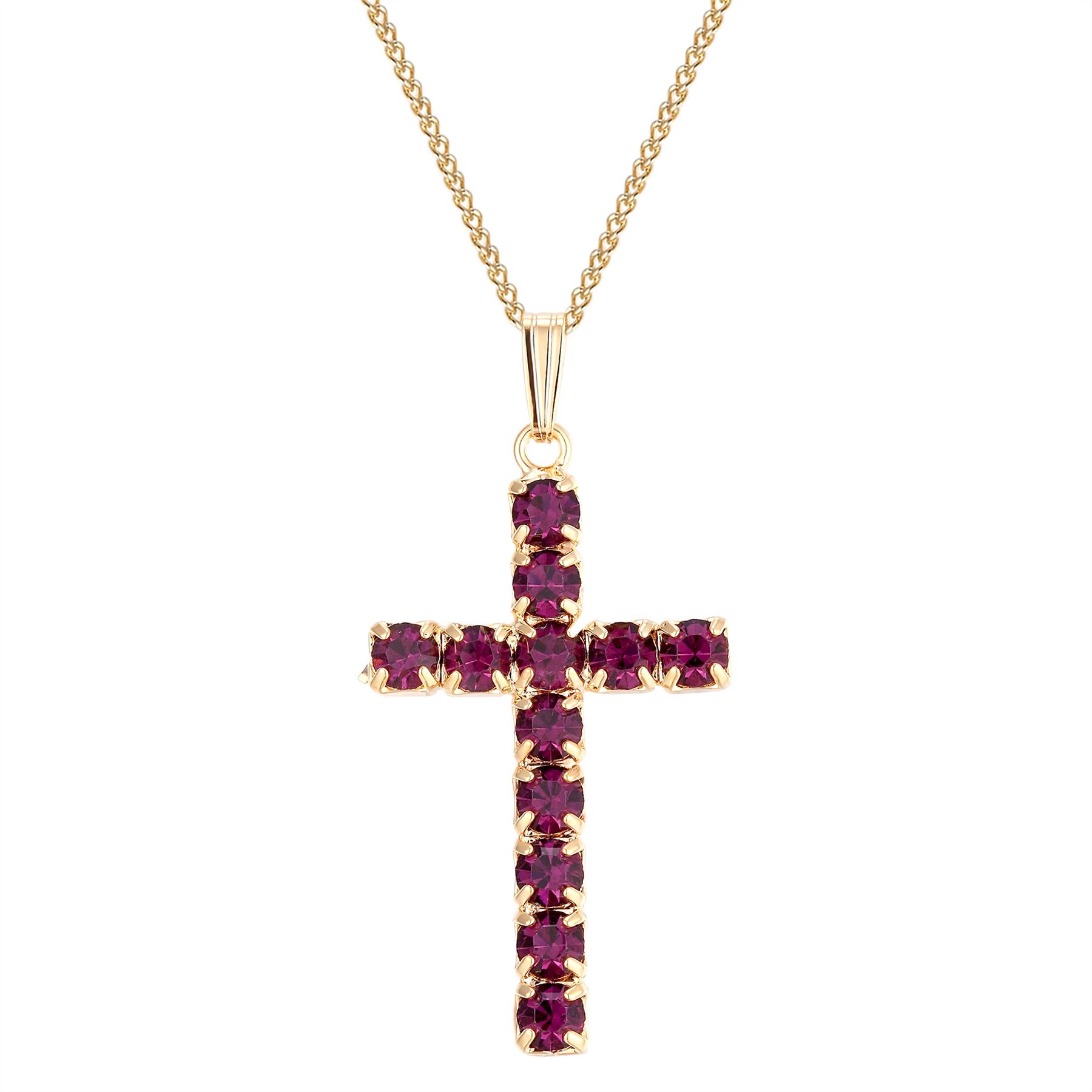 Large Amethyst crystal cross pendant - Picture 4 of 12