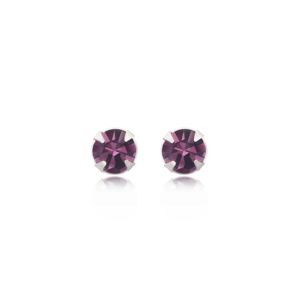 2-5mm Silver/9ct Gold Round Amethyst Crystal Andralok Stud EarringsSPEND AND SAV - Picture 19 of 22