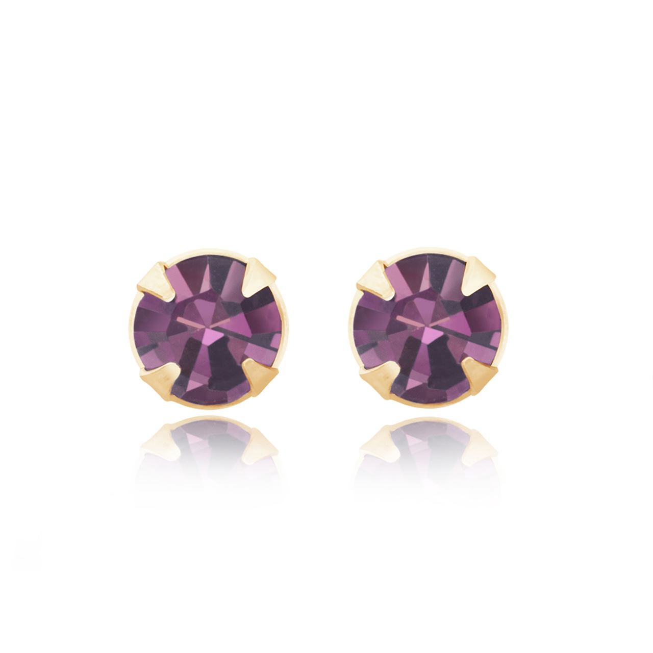 2-5mm Silver/9ct Gold Round Amethyst Crystal Andralok Stud EarringsSPEND AND SAV - Picture 9 of 22