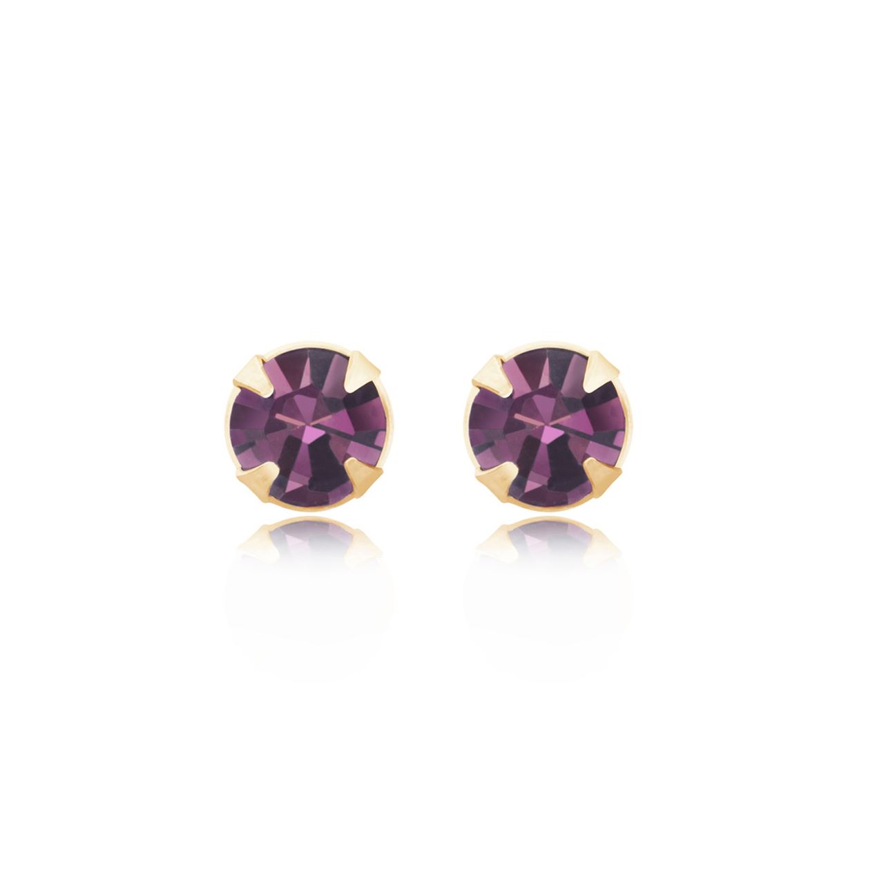 2-5mm Silver/9ct Gold Round Amethyst Crystal Andralok Stud EarringsSPEND AND SAV - Picture 7 of 22