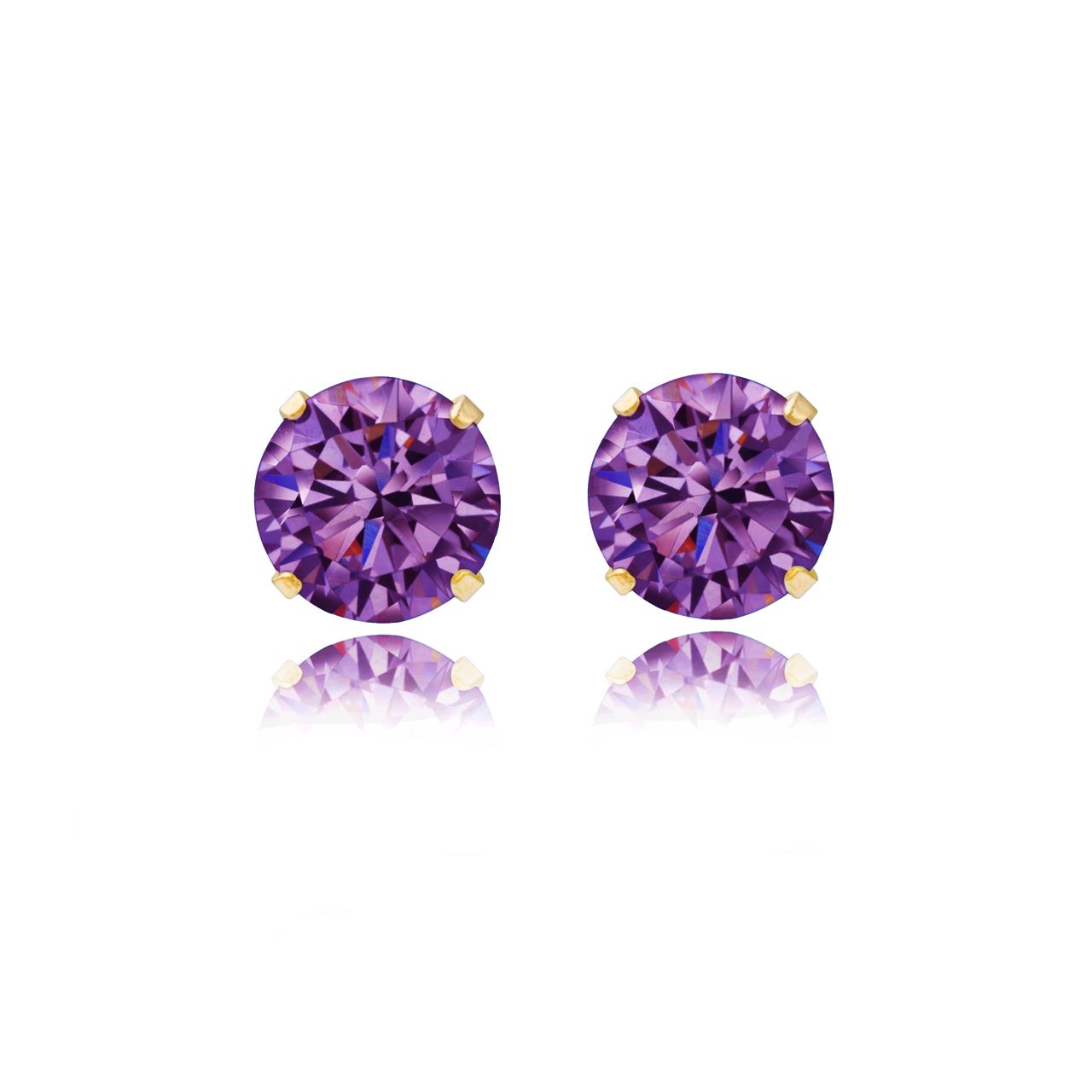 2-5mm Silver/9ct Gold Round Amethyst Crystal Andralok Stud EarringsSPEND AND SAV - Picture 11 of 22