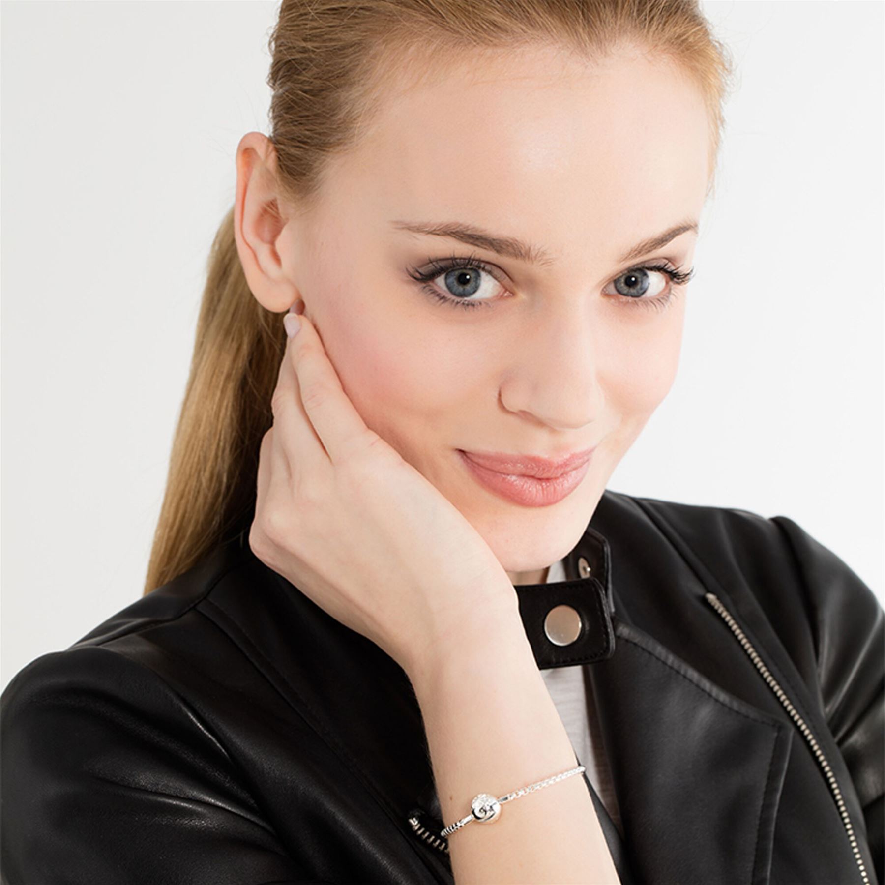 Thomas Sabo Sterling Silver Karma Bead Bracelet Bright or Blackened Silver - Picture 6 of 7