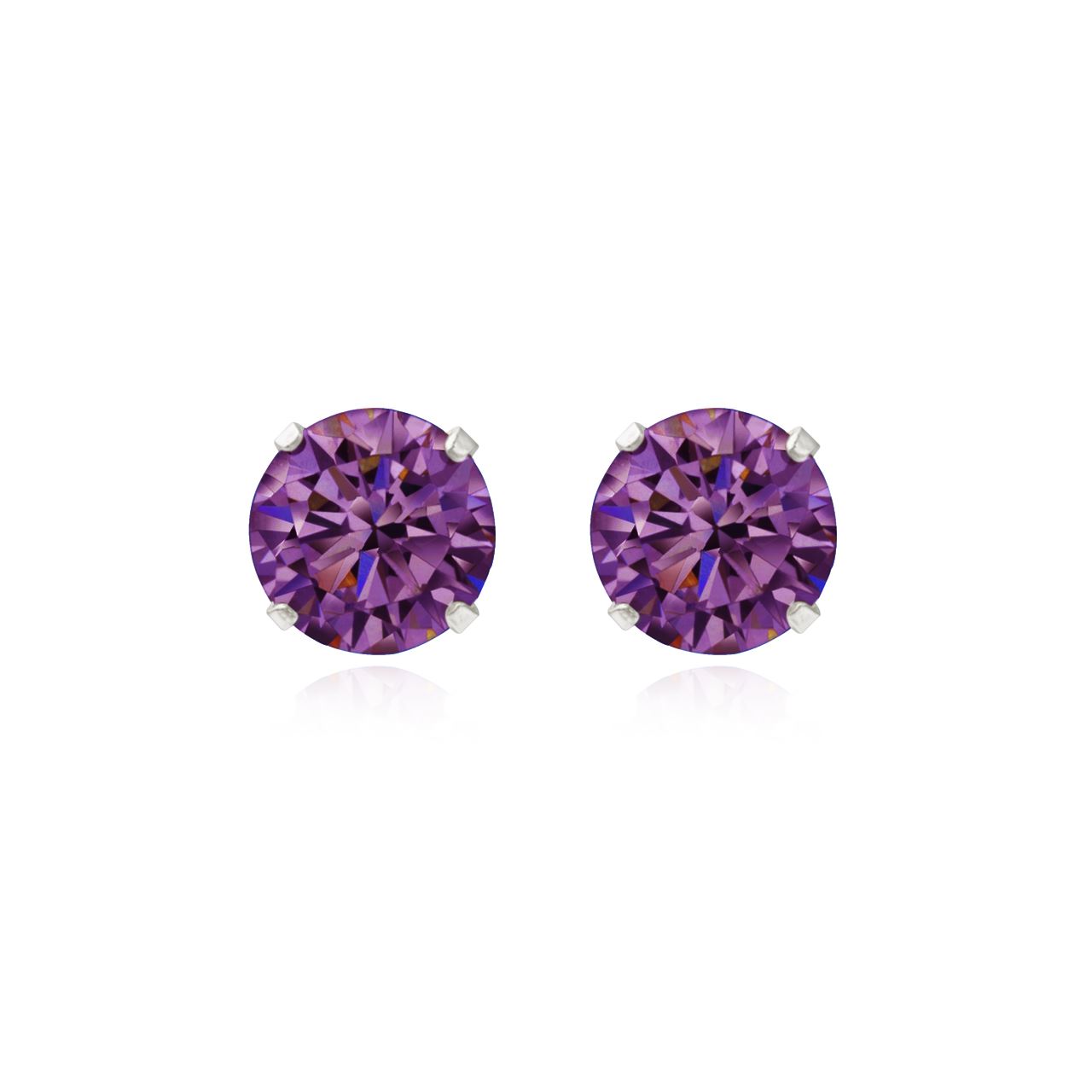 2-5mm Silver/9ct Gold Round Amethyst Crystal Andralok Stud EarringsSPEND AND SAV - Picture 17 of 22