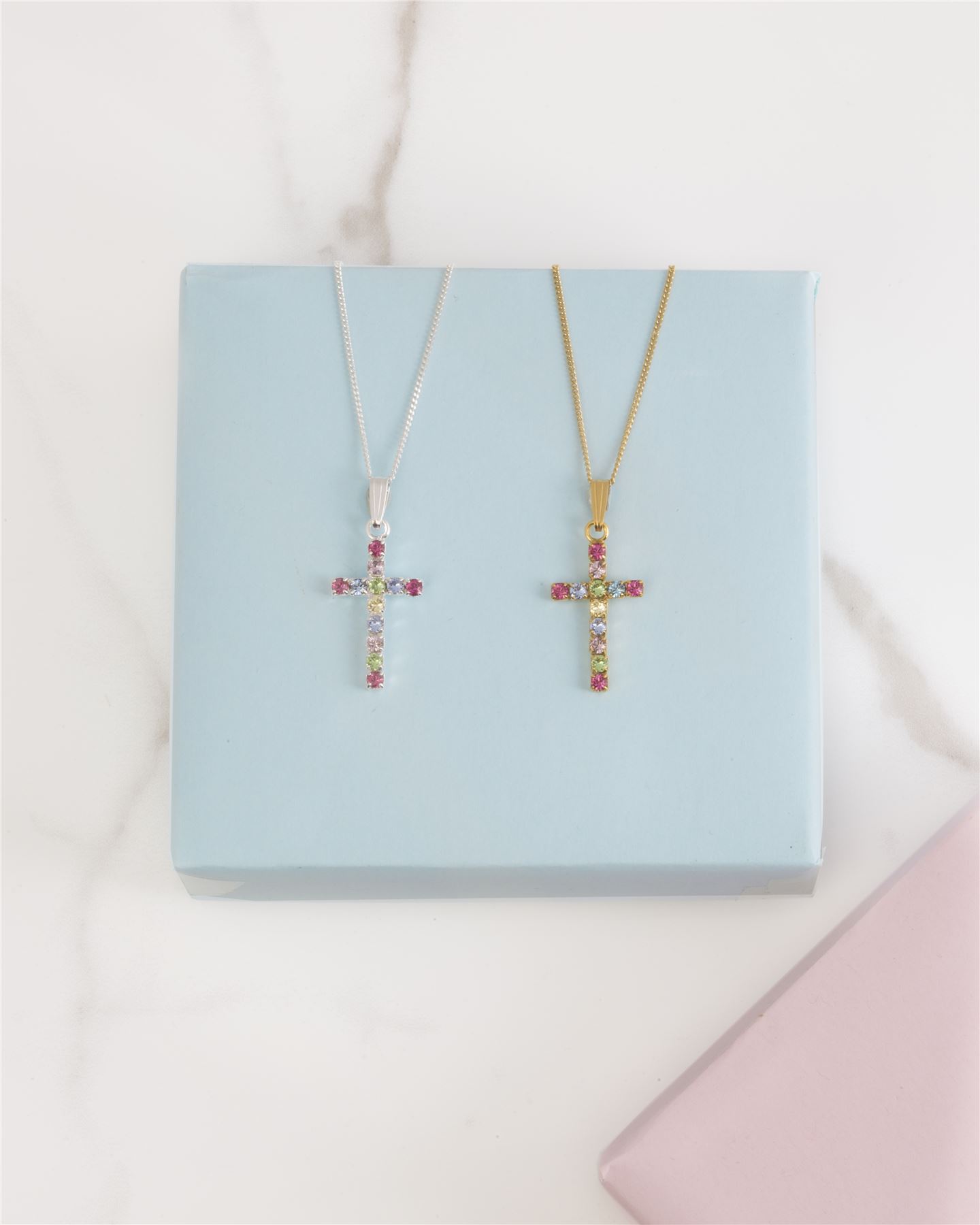 Rainbow crystal cross pendant - Picture 11 of 12