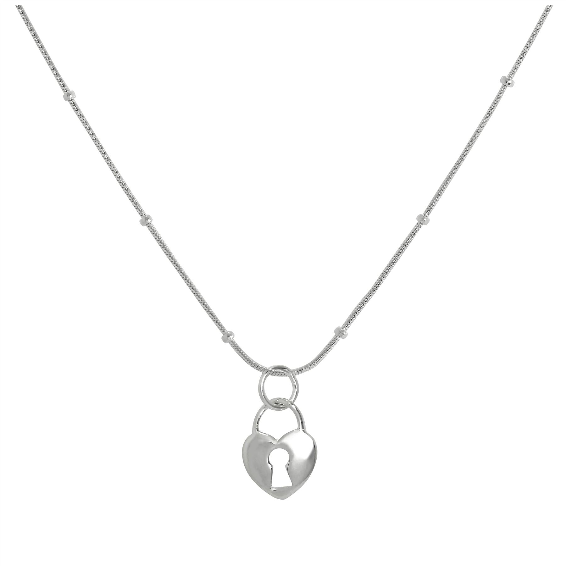 Sterling Silver Heart Padlock Necklace 16 - 22 Inches | eBay