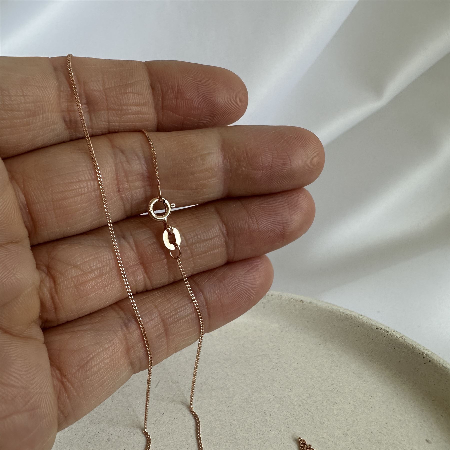 Rose Gold Plated Sterling Silver Fine Diamond Cut Chain 14 - 32 Inches - Picture 70 of 98