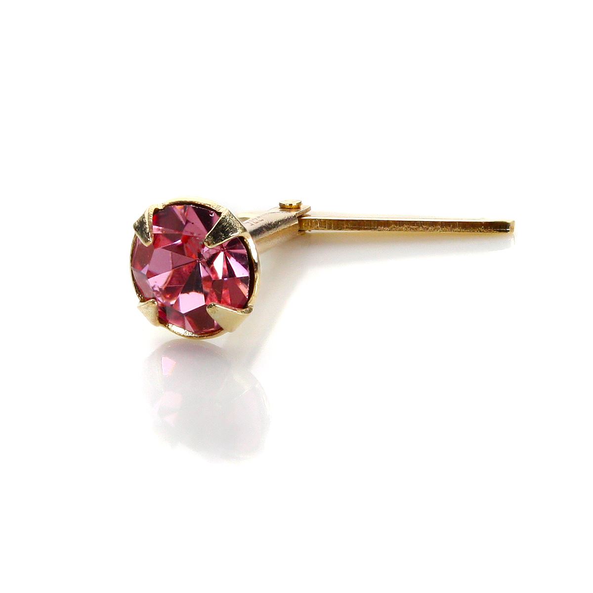 9ct Yellow Gold Andralok 3.5mm Crystal Nose Stud Pin | 10 Colours of Studs - Picture 14 of 29