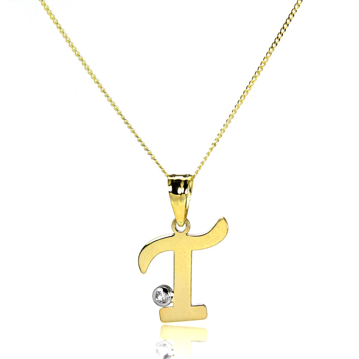 Light 9ct Gold Letter Alphabet A - Z Pendant w CZ Crystal / Initials / Necklaces - Picture 160 of 211