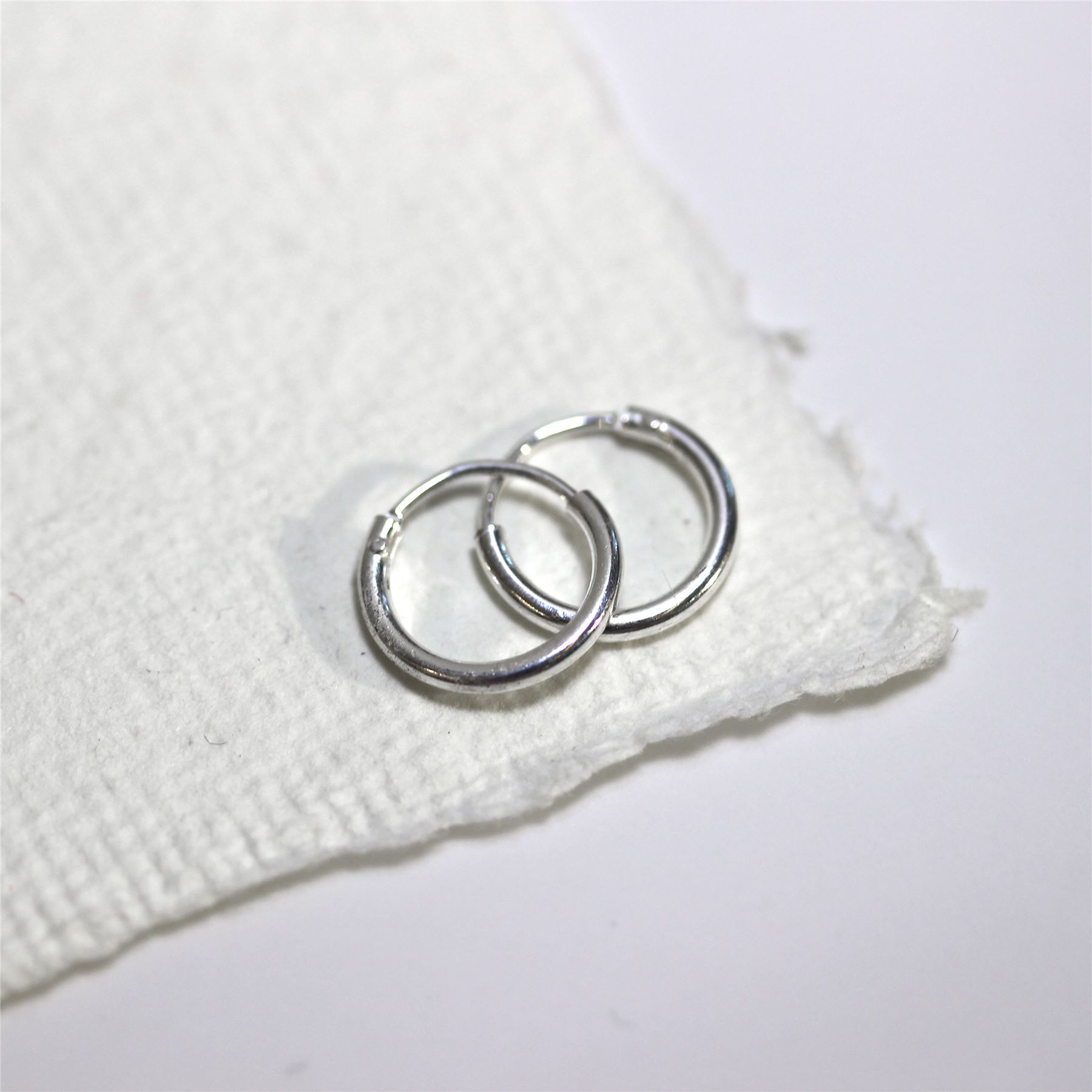 Sterling Silver Hoop Sleeper Earrings | 8mm - 50mm | Small - Large - Picture 16 of 71