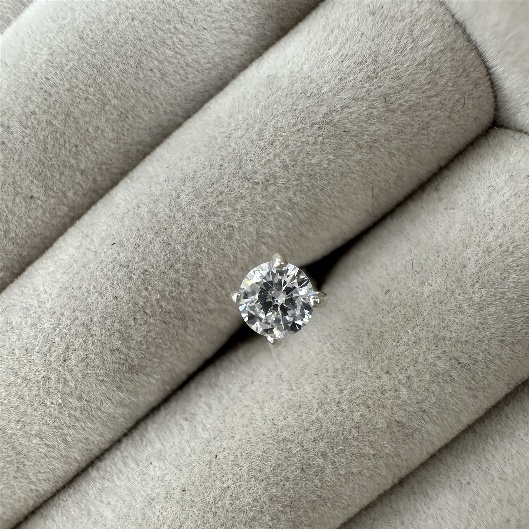 Sterling Silver Round CZ Crystal Mens Ear Stud / Single / Clear Black / 4 - 10mm - Picture 6 of 19