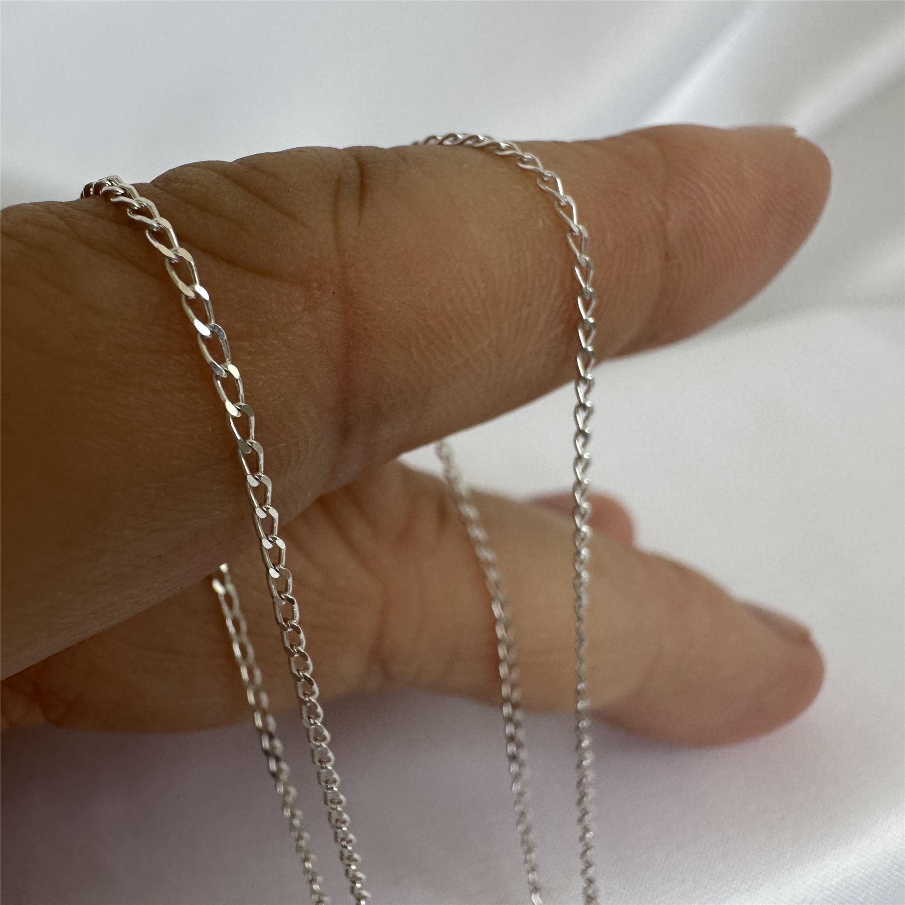 Sterling Silver 1mm Long Curb Chain 14 - 32 Inches Chains - Picture 20 of 63