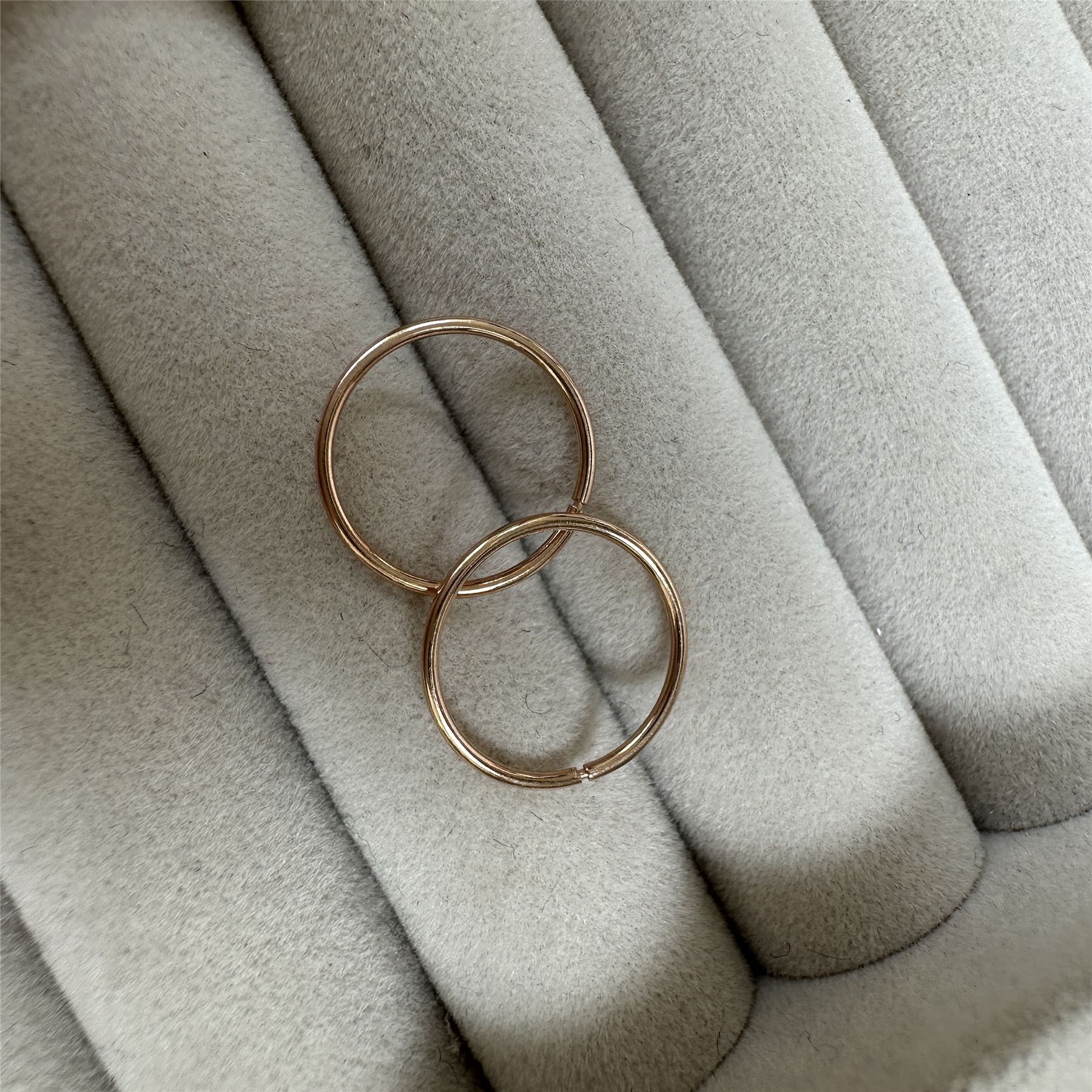 Rose Gold Plated Sterling Silver 12mm Sleeper Hoop Earrings