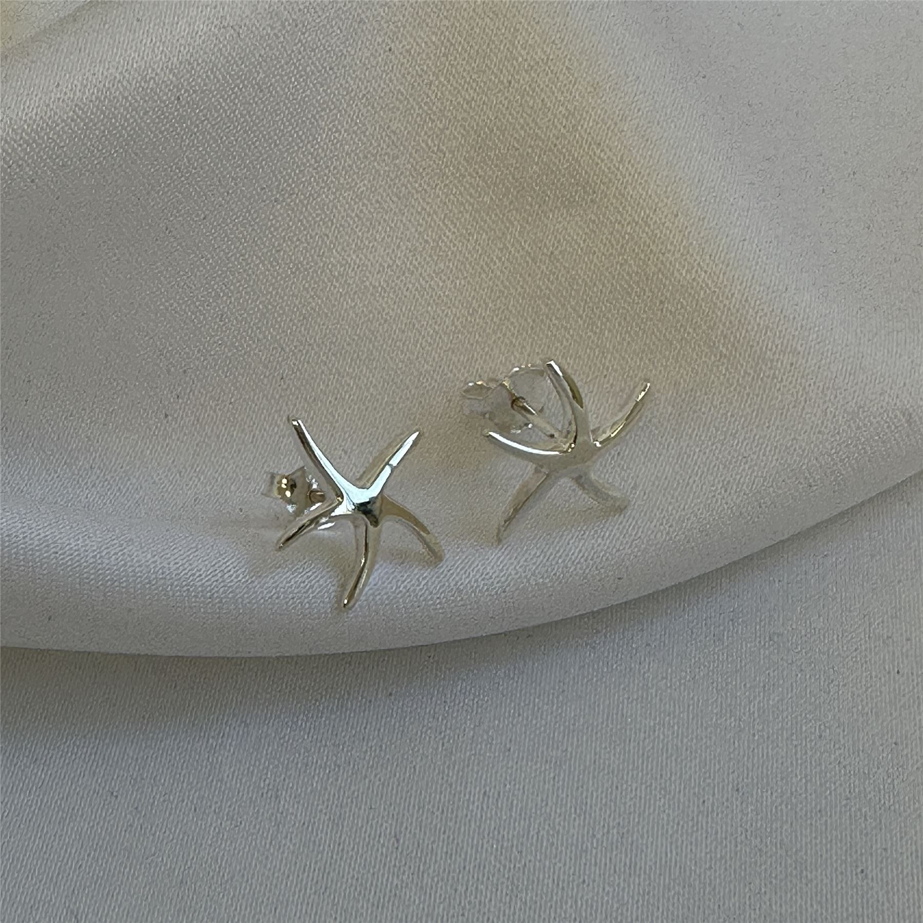 Sterlingsilber Klein Seestern Ohrstecker
