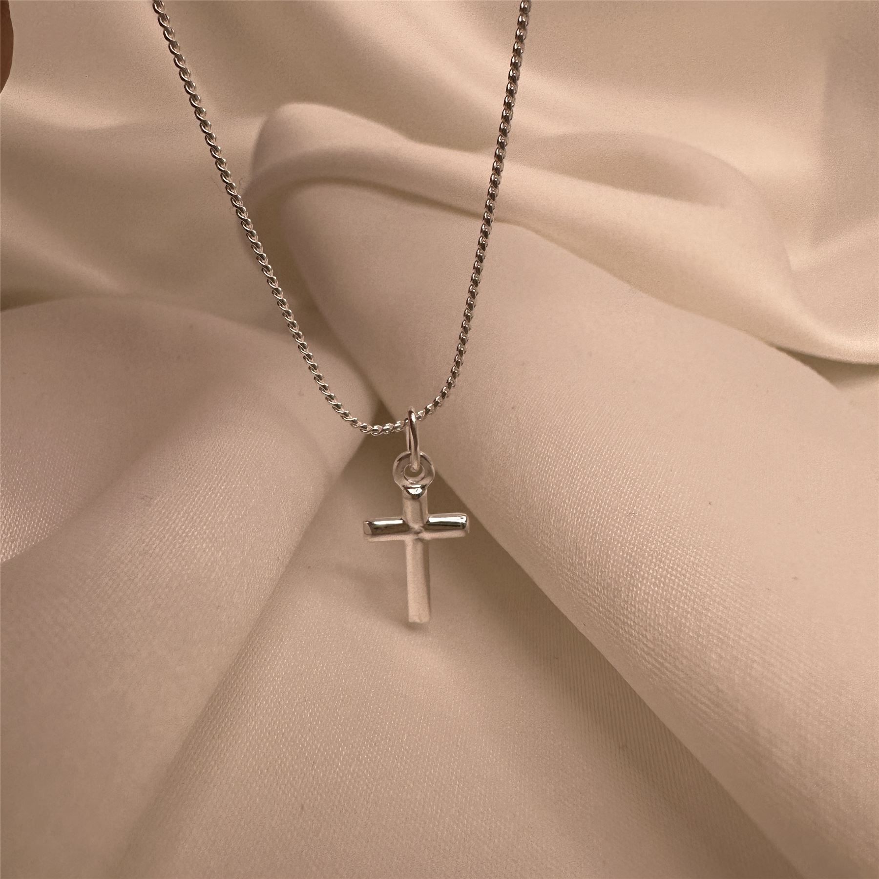 Small Plain Real 925 Sterling Silver Cross Necklace 16 18 20 22 Inches - Picture 51 of 72