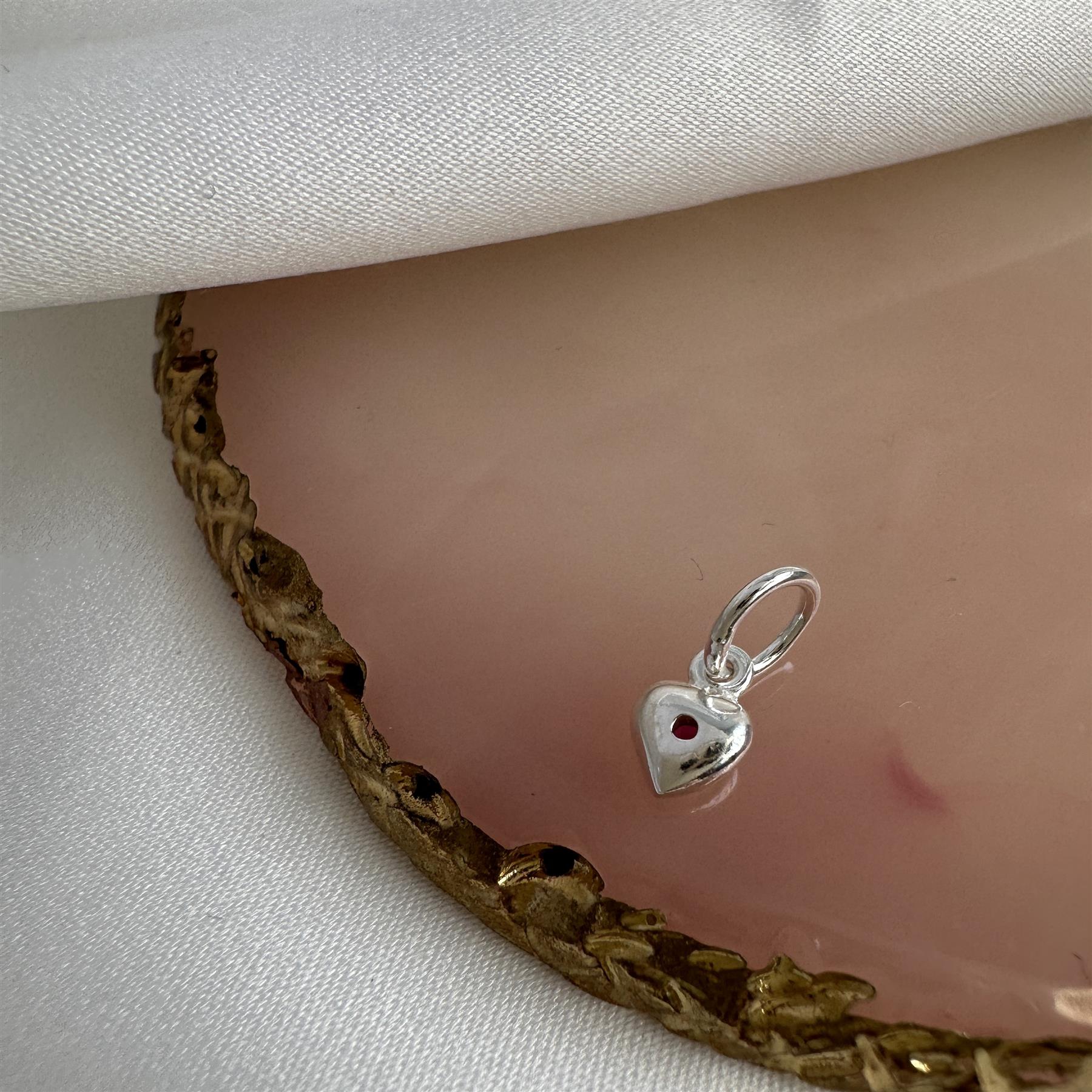 Charm Coeur Oxyde de Zirconium de Naissance en Argent 925/1000 - Foto 51 di 110