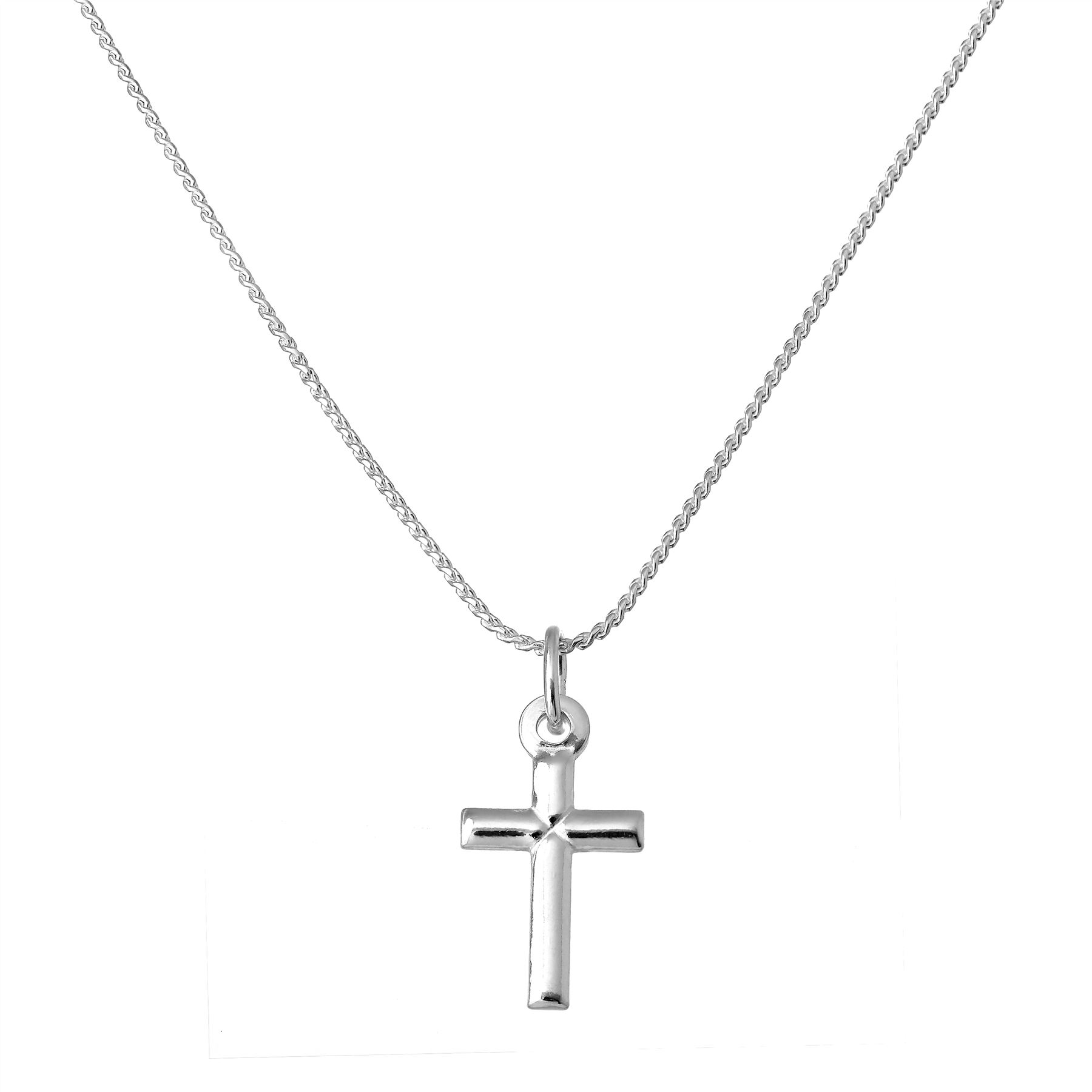 Small Plain Real 925 Sterling Silver Cross Necklace 16 18 20 22 Inches - Picture 46 of 72