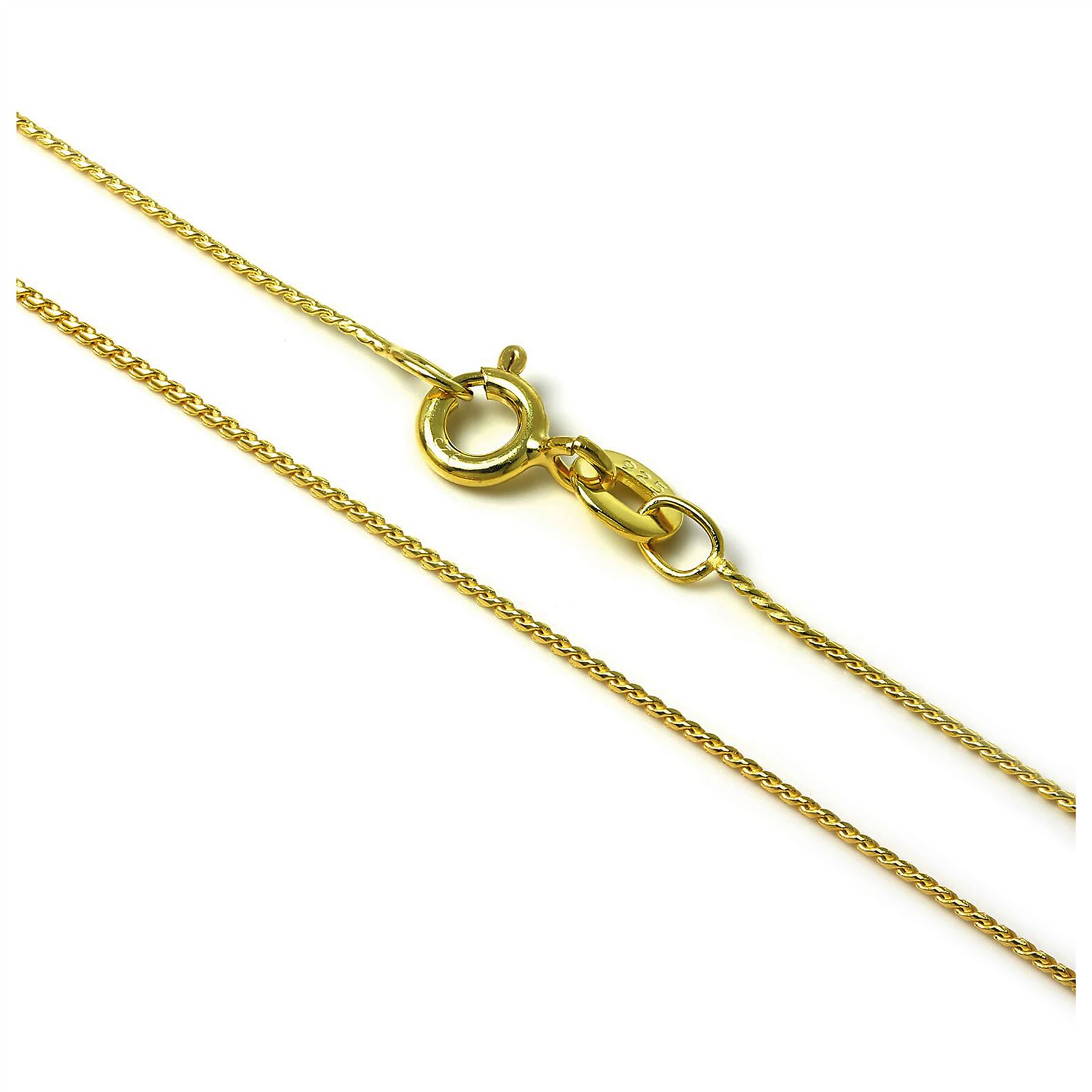 jewellerybox Chaîne Fine en Argent Plaqué Or Jaune - 36 à 56cm - Picture 39 of 65