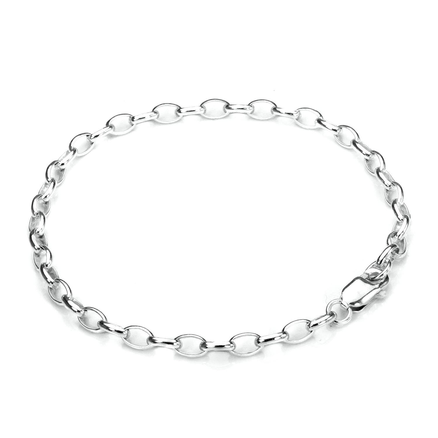 Sterling Silber leichte Rolo Kette Bettelarmband - Bild 16 von 30