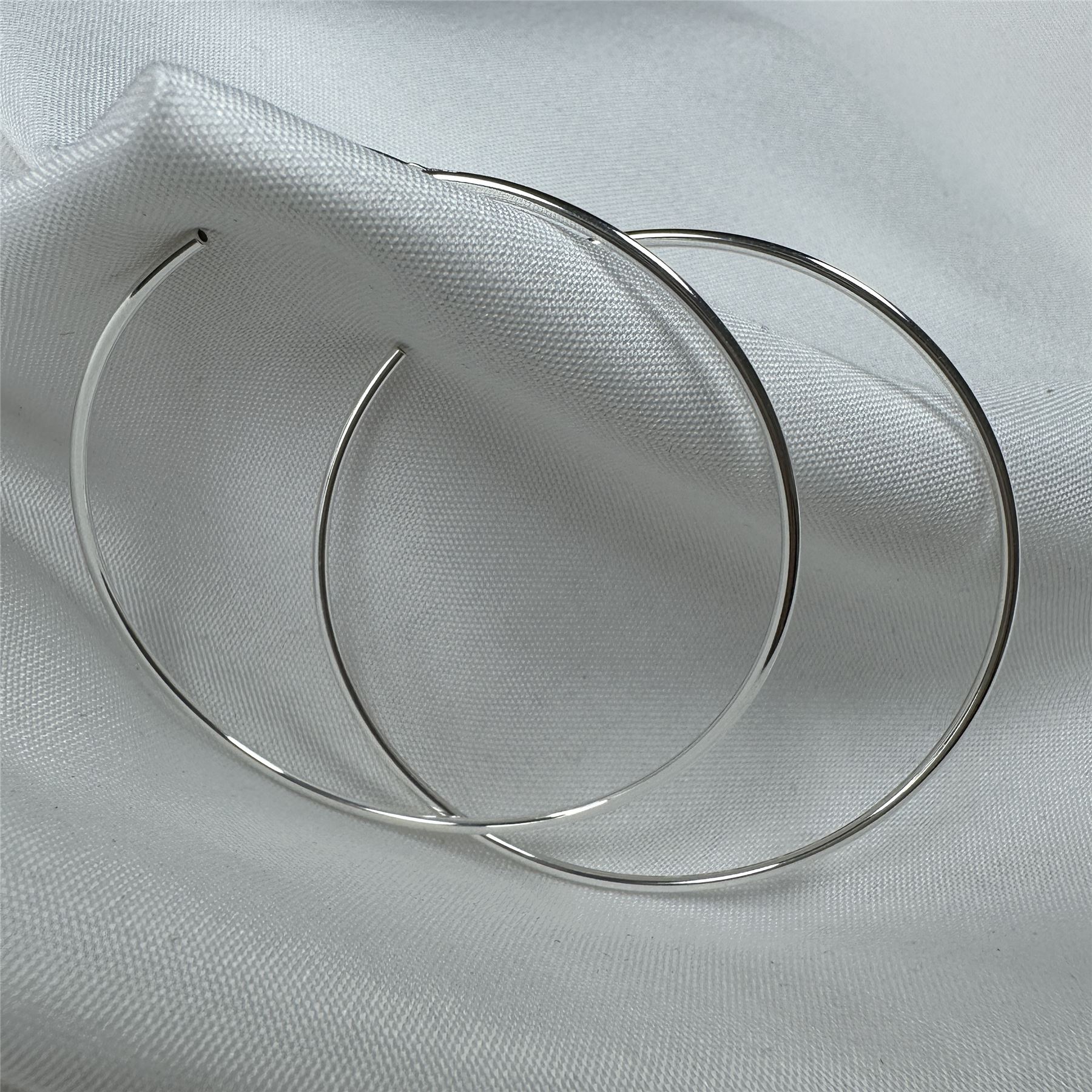 Sterling Silver Hoop Sleeper Earrings | 8mm - 50mm | Small - Large - Picture 61 of 71