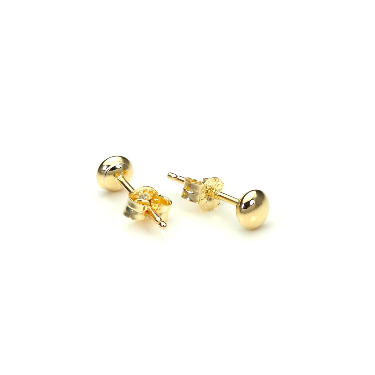 9ct Gold Plain Round Bouton Style Ball Stud Earrings / Studs / 3mm - 8mm - Picture 2 of 13