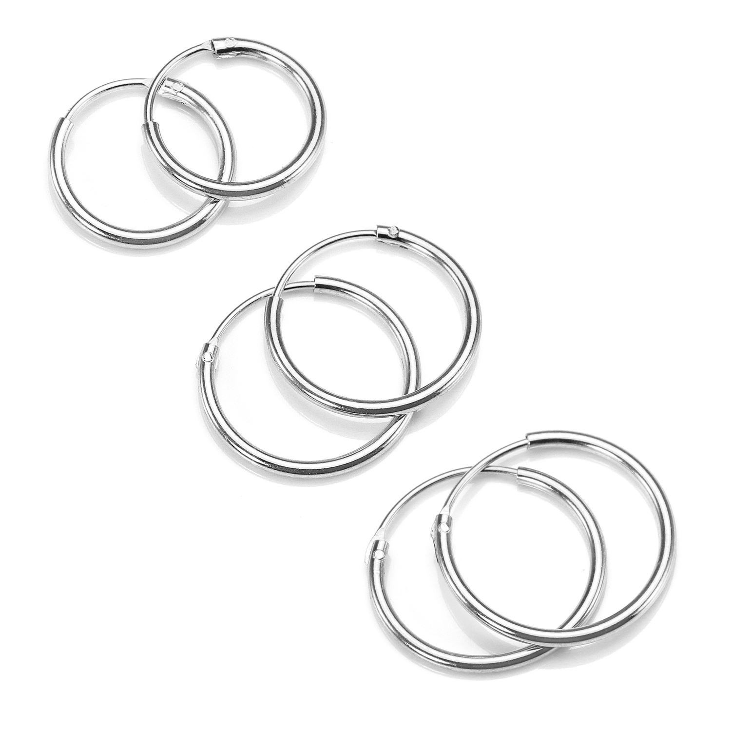 Sterling Silver Hoop Sleeper Earrings | 8mm - 50mm | Small - Large - Picture 69 of 71