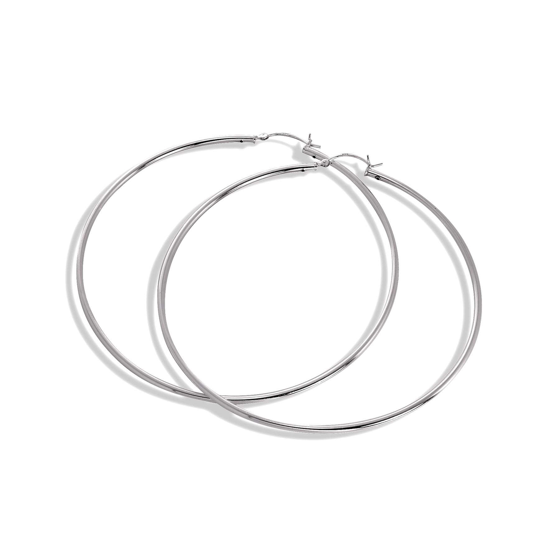 Boucles d'Oreilles Créoles en Argent 925/1000 Epaisseur 2mm - 1,2 à 8cm - Picture 21 of 22