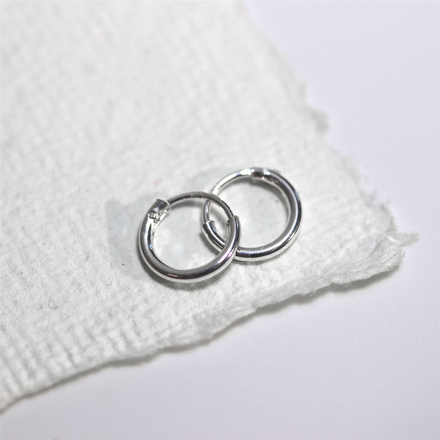 Sterling Silver Hoop Sleeper Earrings | 8mm - 50mm | Small - Large - Picture 9 of 71