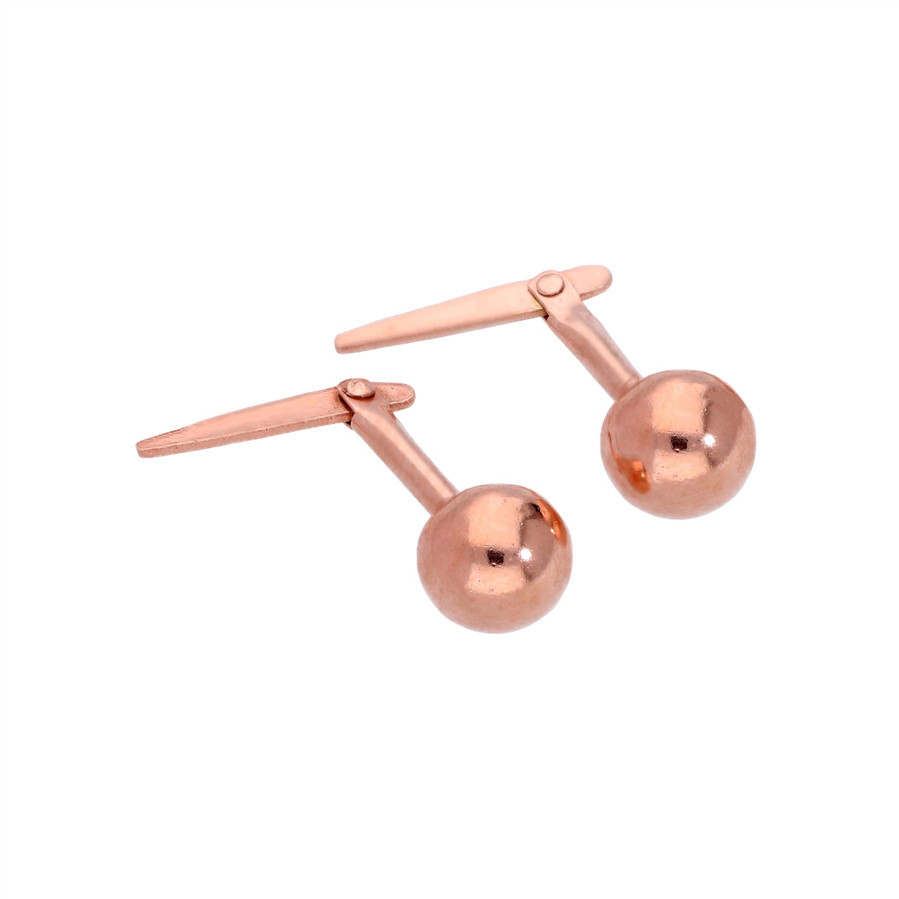 Rose Gold Plated Sterling Silver 3-5mm Ball Andralok Stud Earrings - Picture 6 of 8