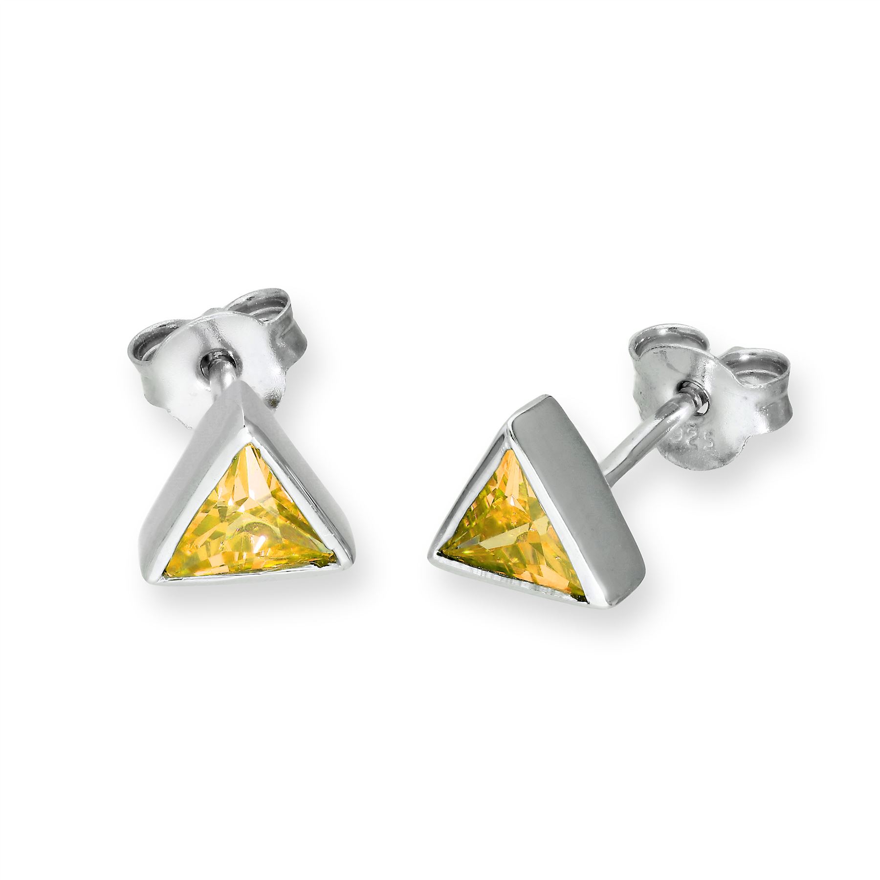 925 Sterlingsilber & Amethyst CZ Kristall Dreieck Februar