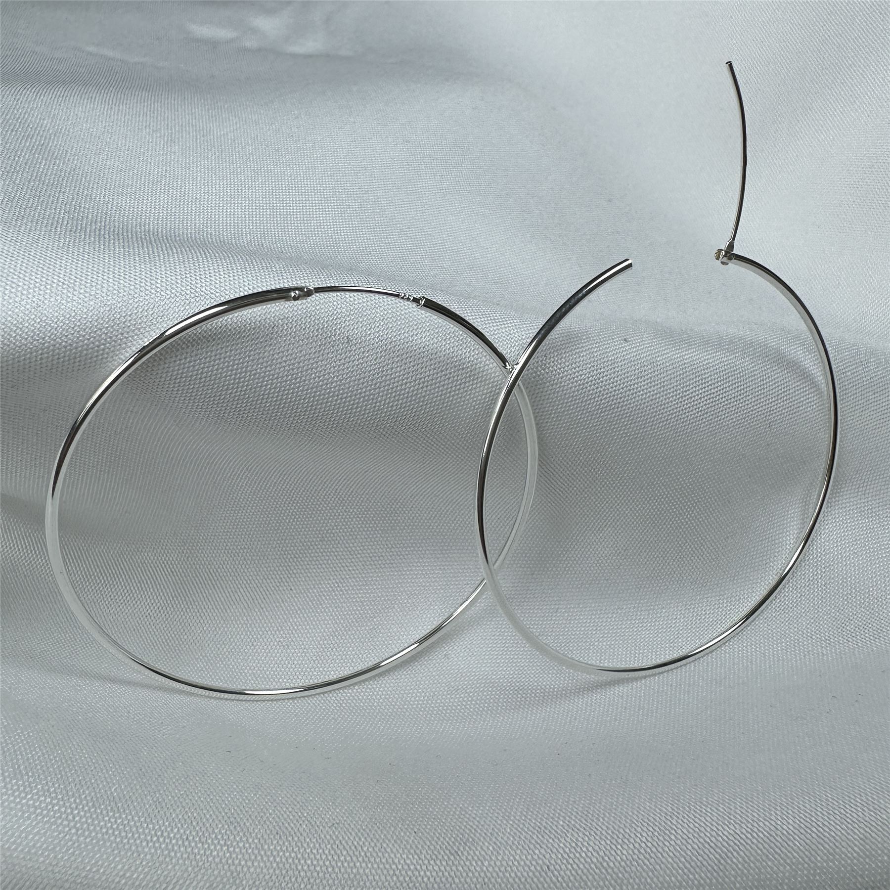 Sterling Silver Hoop Sleeper Earrings | 8mm - 50mm | Small - Large - Picture 60 of 71