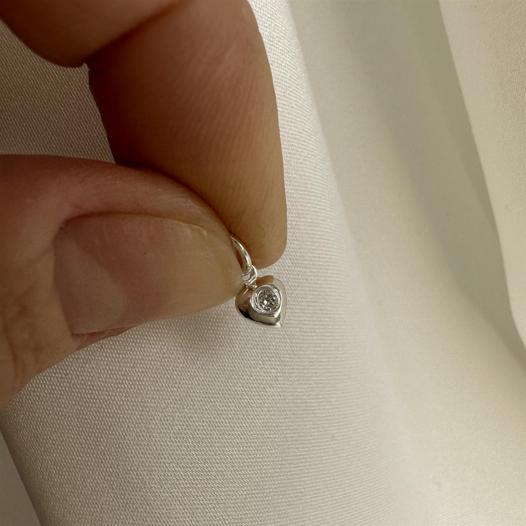 Charm Coeur Oxyde de Zirconium de Naissance en Argent 925/1000 - Foto 34 di 110