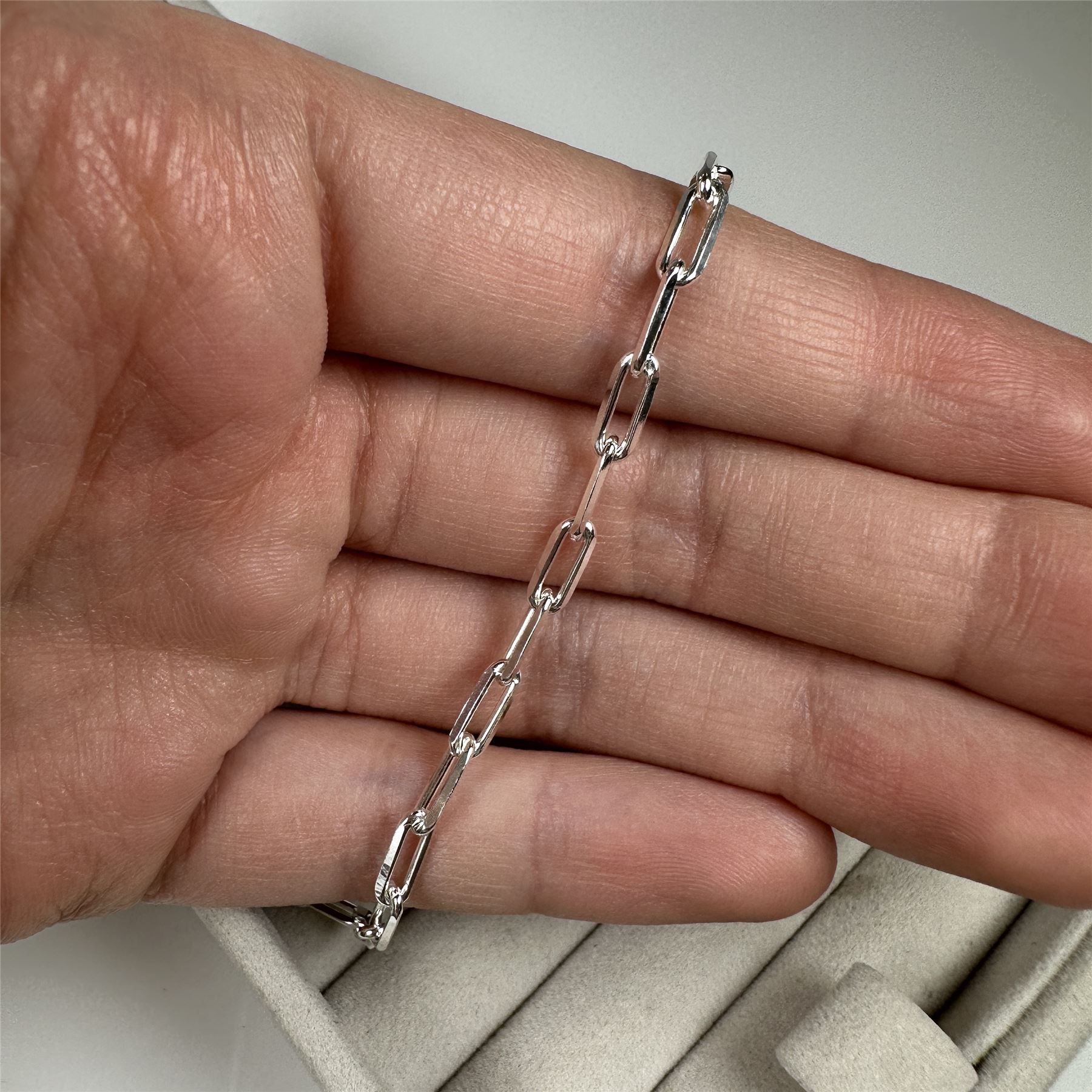 Sterling Silver Long Cable Link Chain Necklace 18 Inches