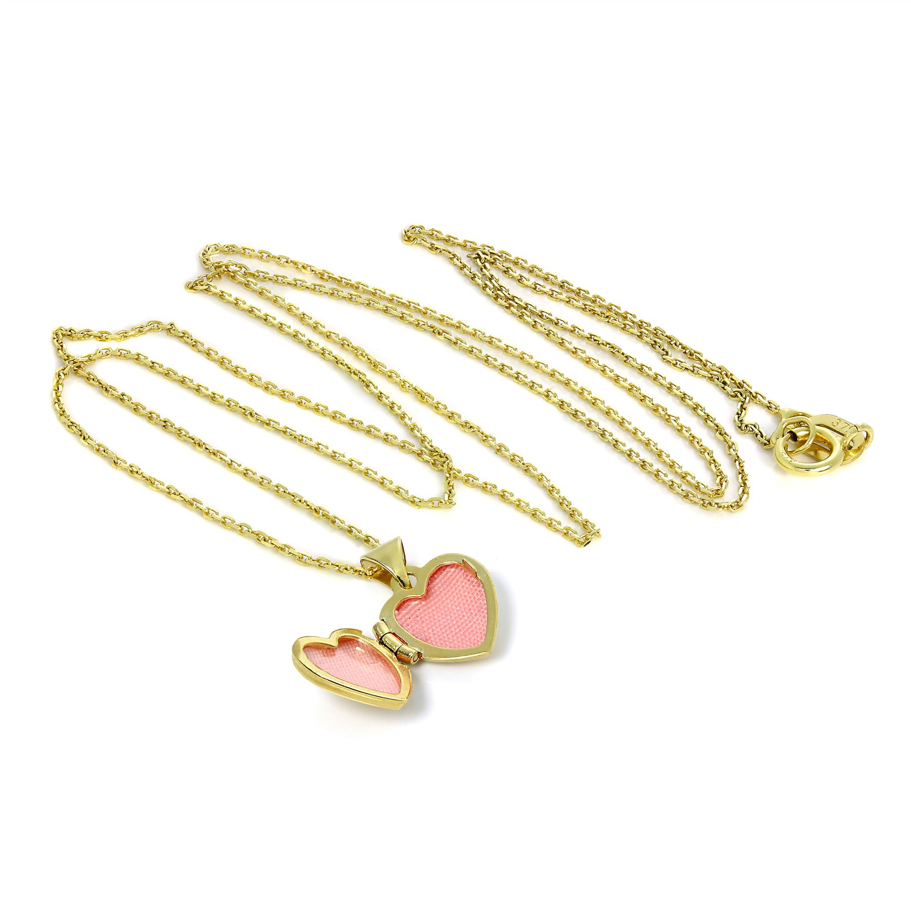 Tiny 9ct Yellow Gold Engraved Heart Locket on Chain 16 18 20 " Inches Necklace - Picture 11 of 16