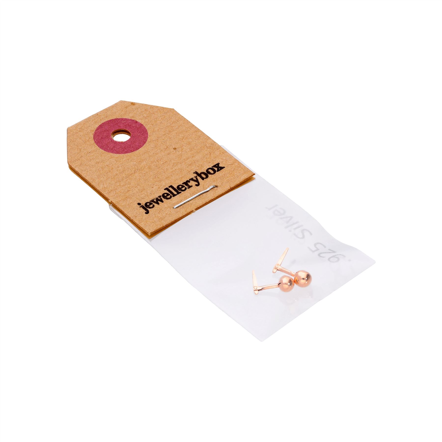 Rose Gold Plated Sterling Silver 3-5mm Ball Andralok Stud Earrings - Picture 8 of 8