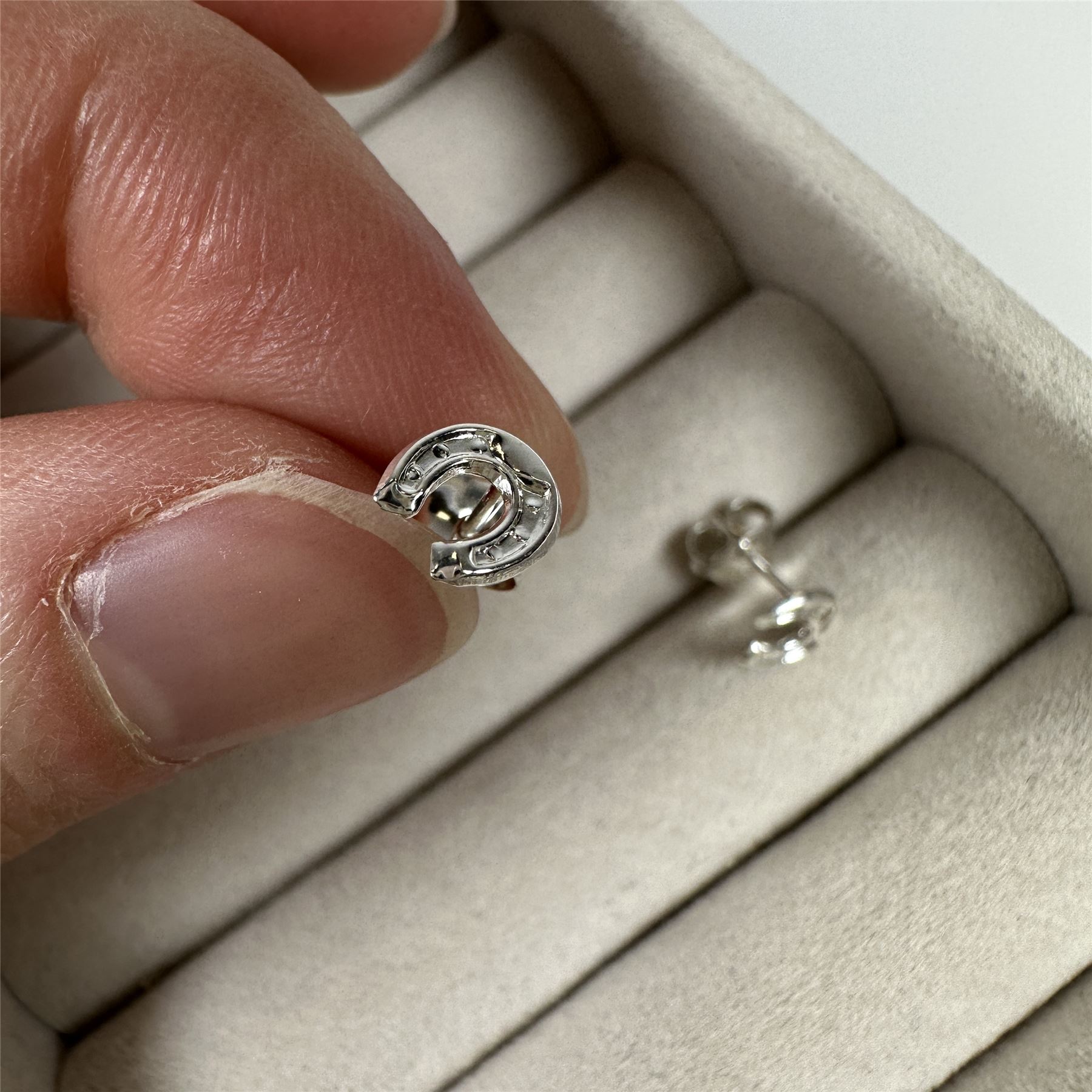 Sterling Silver Small Horseshoe Stud Earrings Studs Horse Shoe Earring
