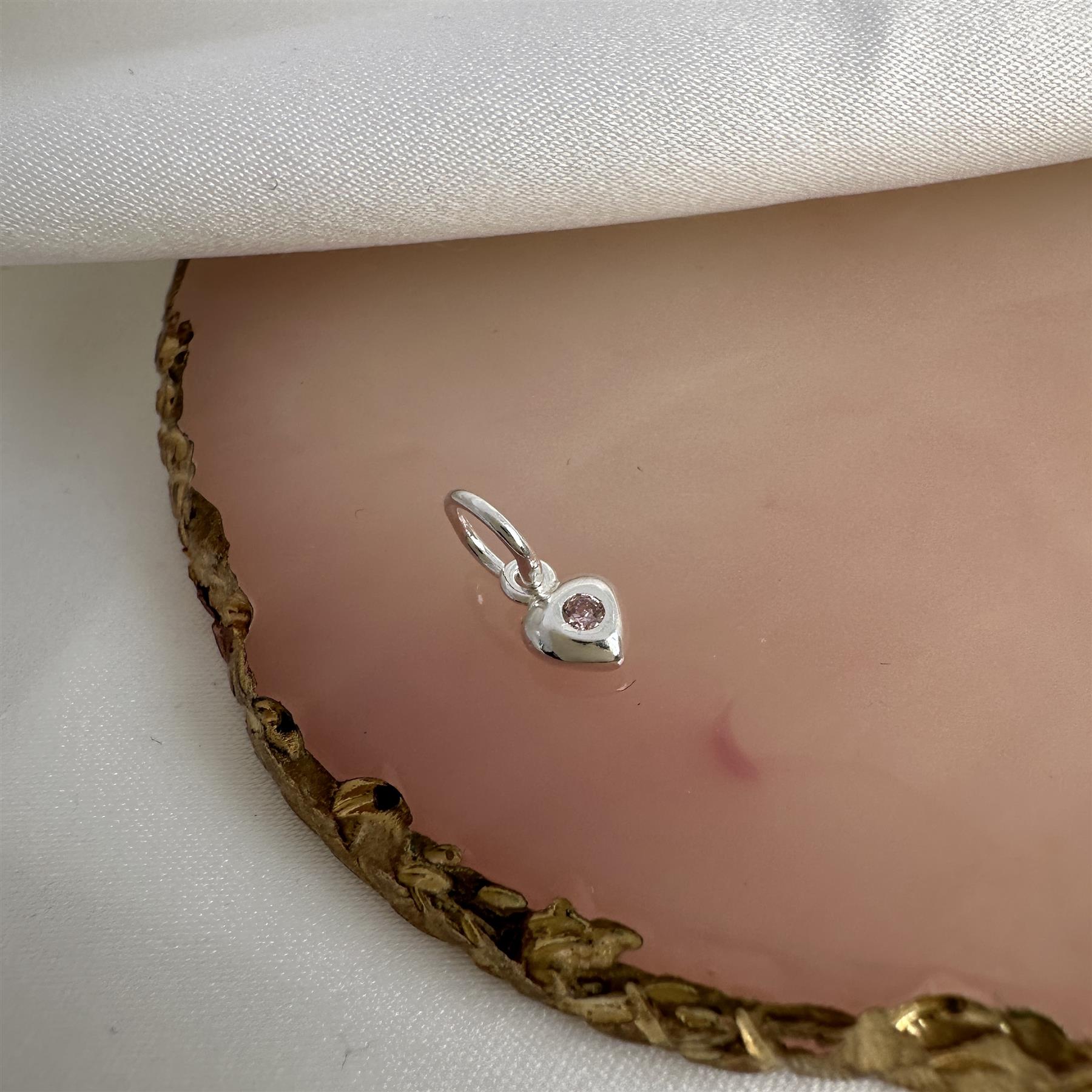 Charm Coeur Oxyde de Zirconium de Naissance en Argent 925/1000 - Foto 90 di 110
