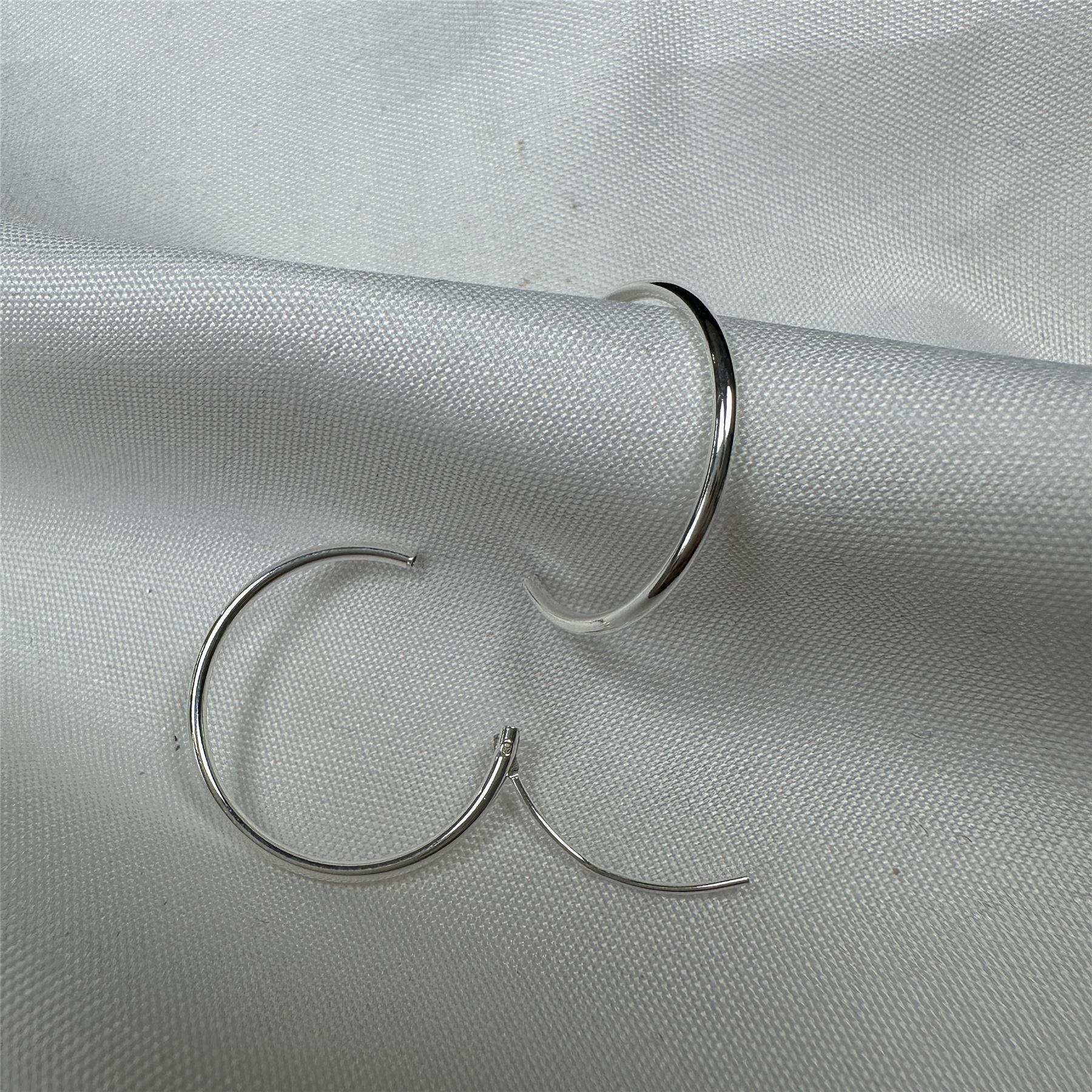 Sterling Silver Hoop Sleeper Earrings | 8mm - 50mm | Small - Large - Picture 29 of 71