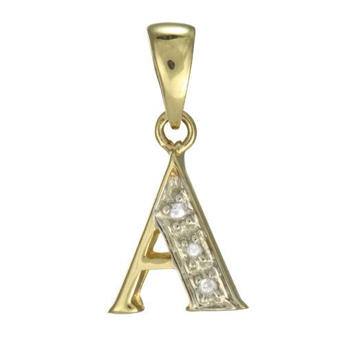 9ct Gold & Diamond Alphabet Letter Charm A - Z / Pendant / Initials / Charms - Picture 2 of 30