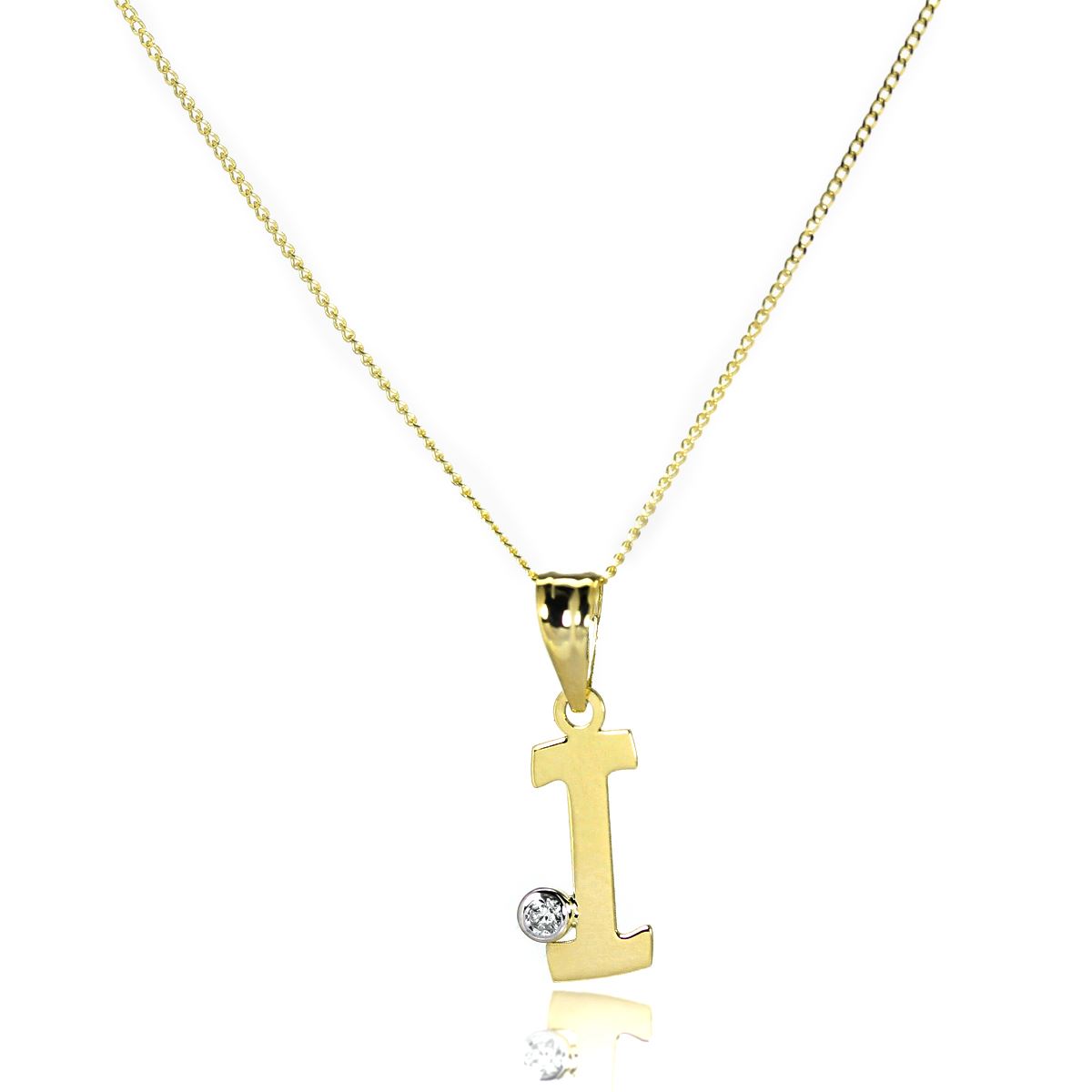 Light 9ct Gold Letter Alphabet A - Z Pendant w CZ Crystal / Initials / Necklaces - Picture 71 of 211