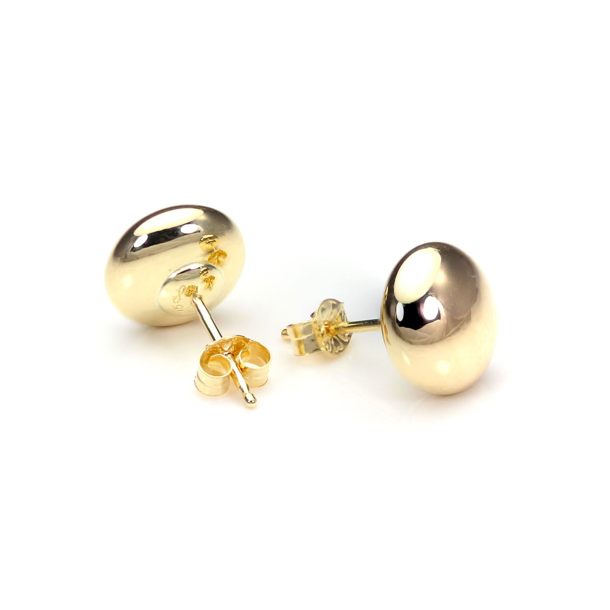 9ct Gold Plain Round Bouton Style Ball Stud Earrings / Studs / 3mm - 8mm - Picture 10 of 13